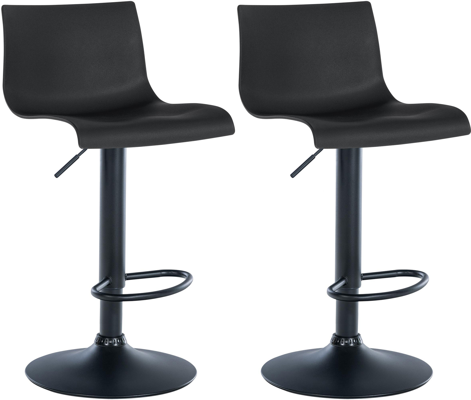 Lot De 2 Tabourets De Bar En Plastique Branford Noir