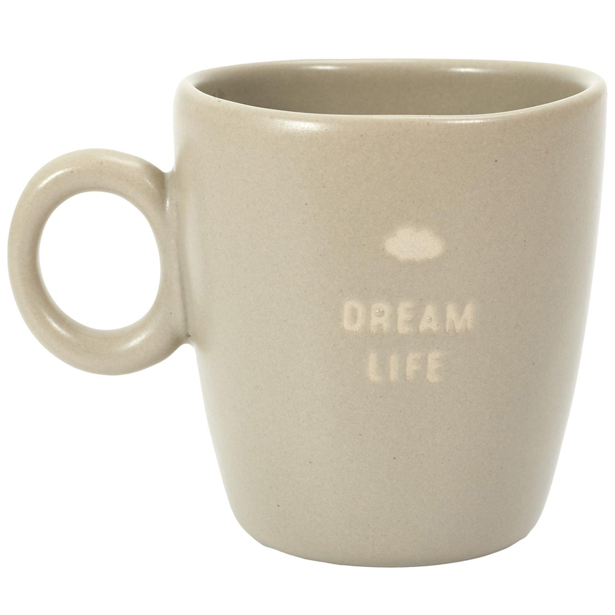 Mug En Grès Collection Minimalist 10 Cl Modèle "dream Life" Beige