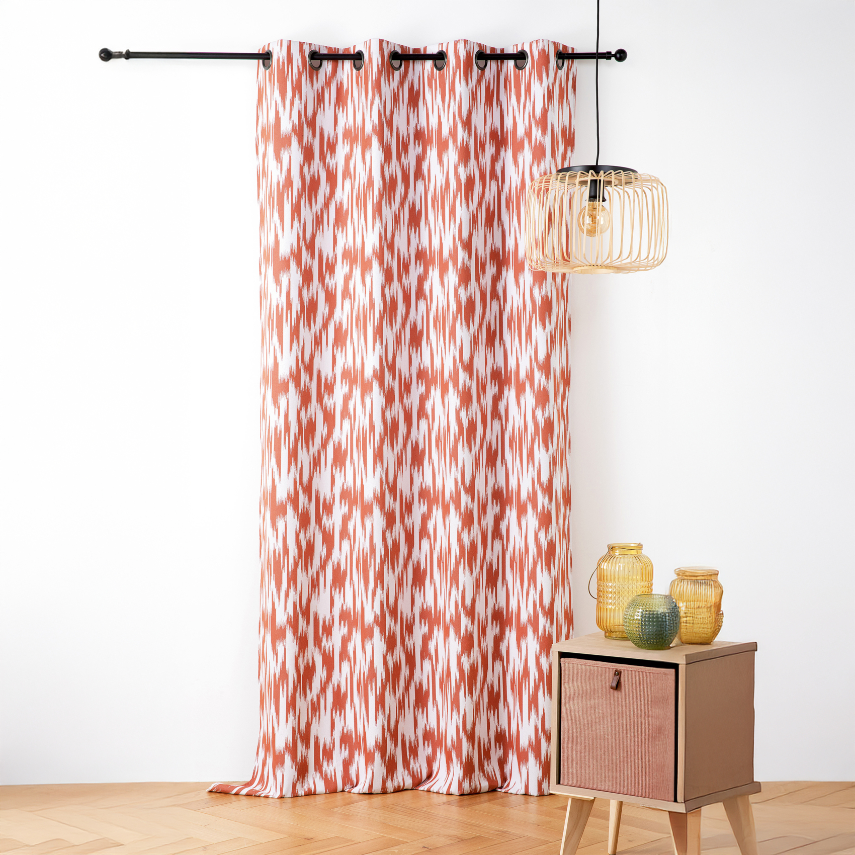 Rideau Jacquard Motif Ikat En Fils Upcyclés