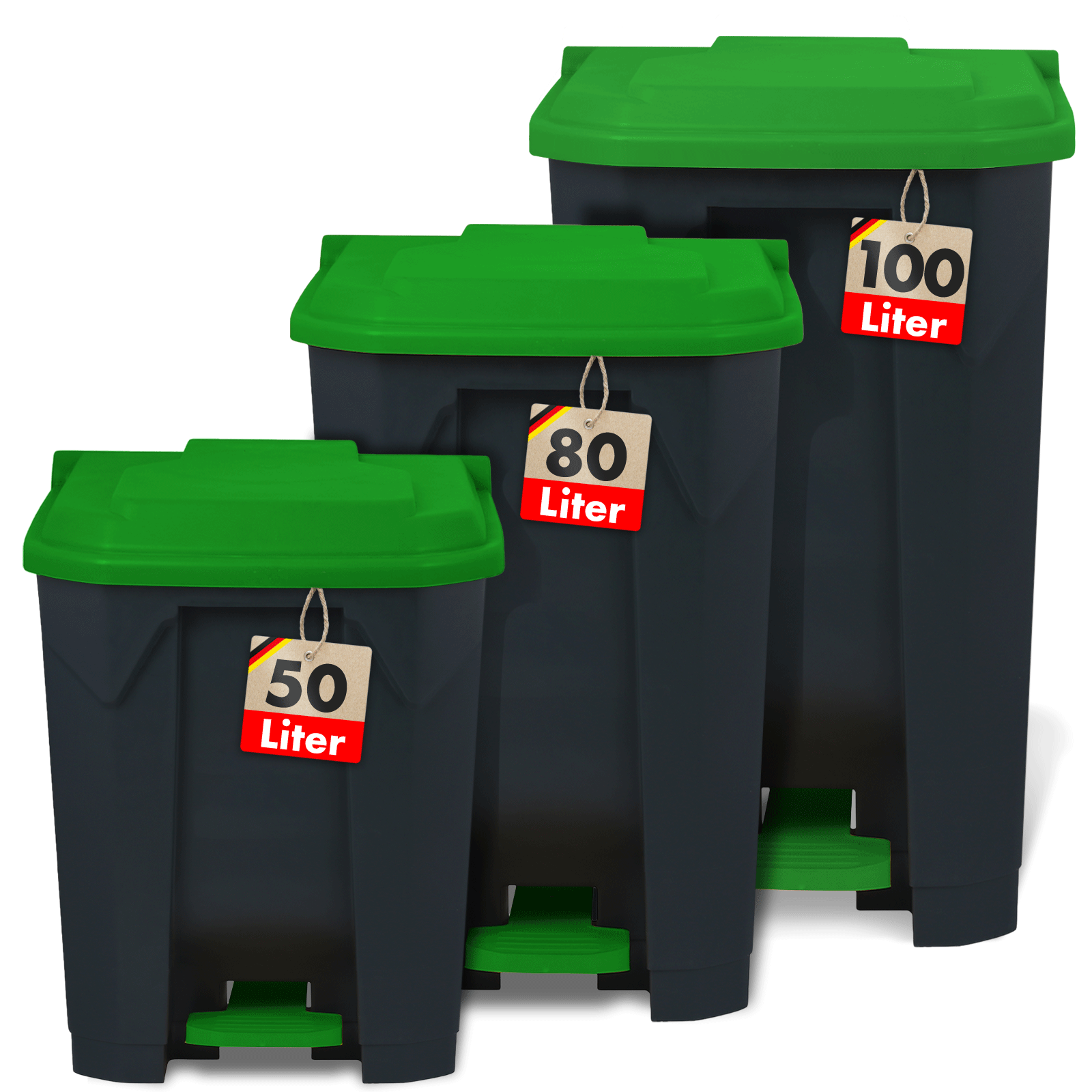 Poubelle Pour La Maison, Le Bureau & Le Commerce Vert 50 Litres (43 X 40,2 X 60 Cm)