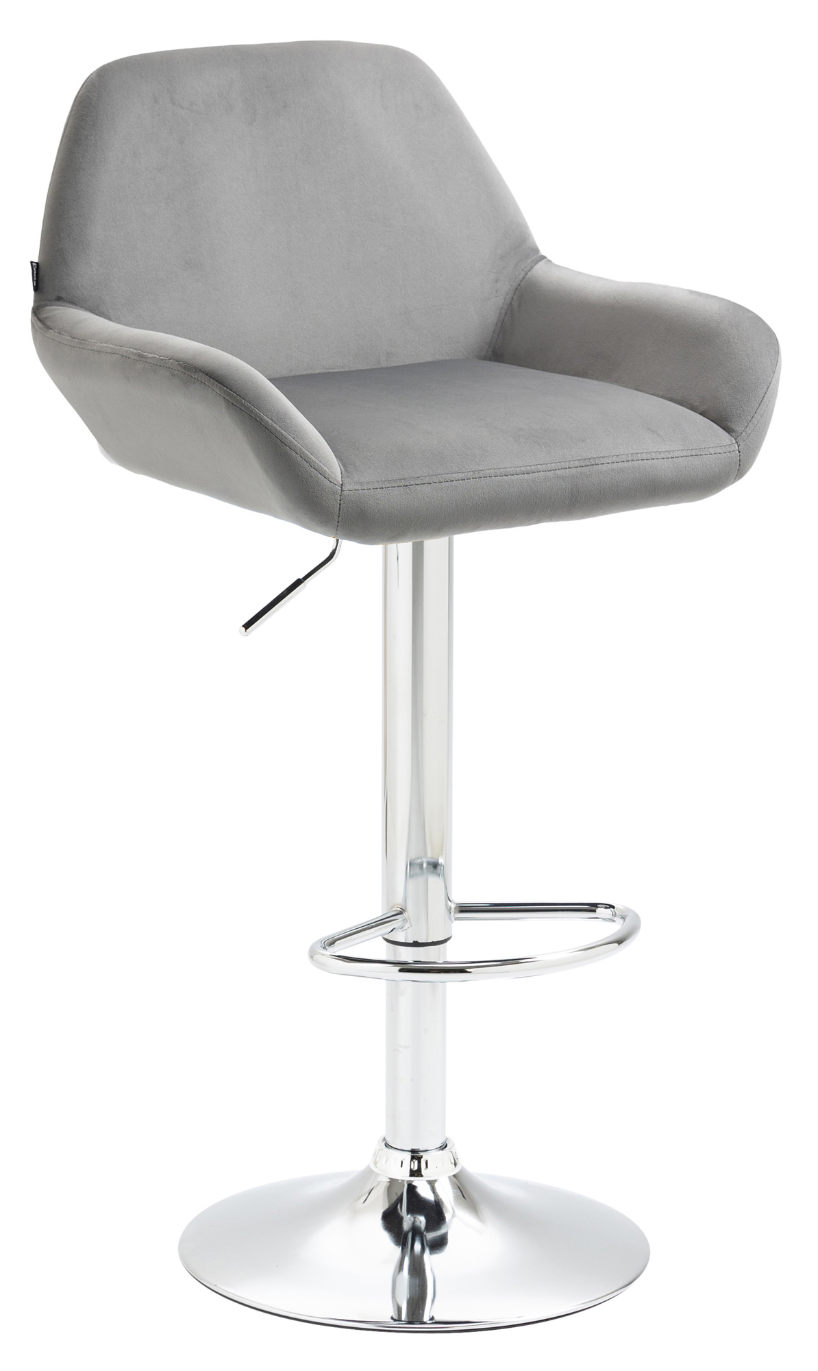 Tabouret De Bar Braga Velours Chrome Gris