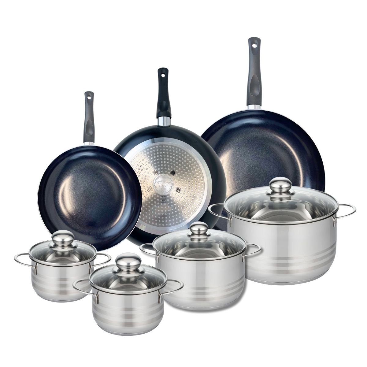 3 Poêles 24/28/32cm + 4 Faitouts 14/16/20/24cm Prima Brillant