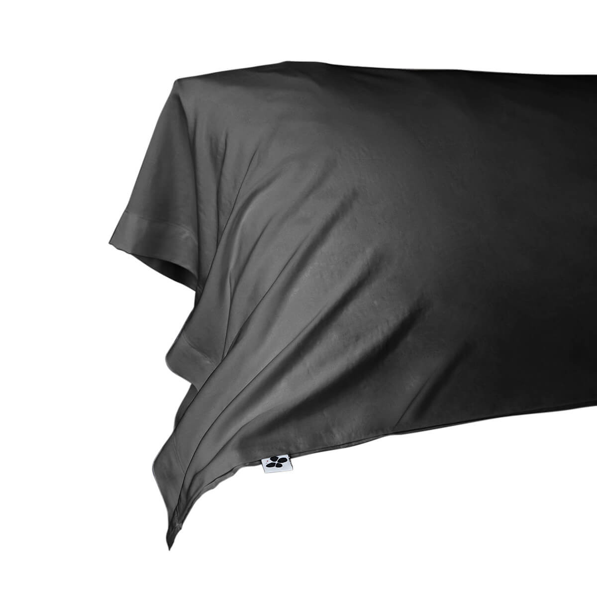 Dalia - Taie De Traversin 43x185cm 100 % Viscose De Bambou Noire