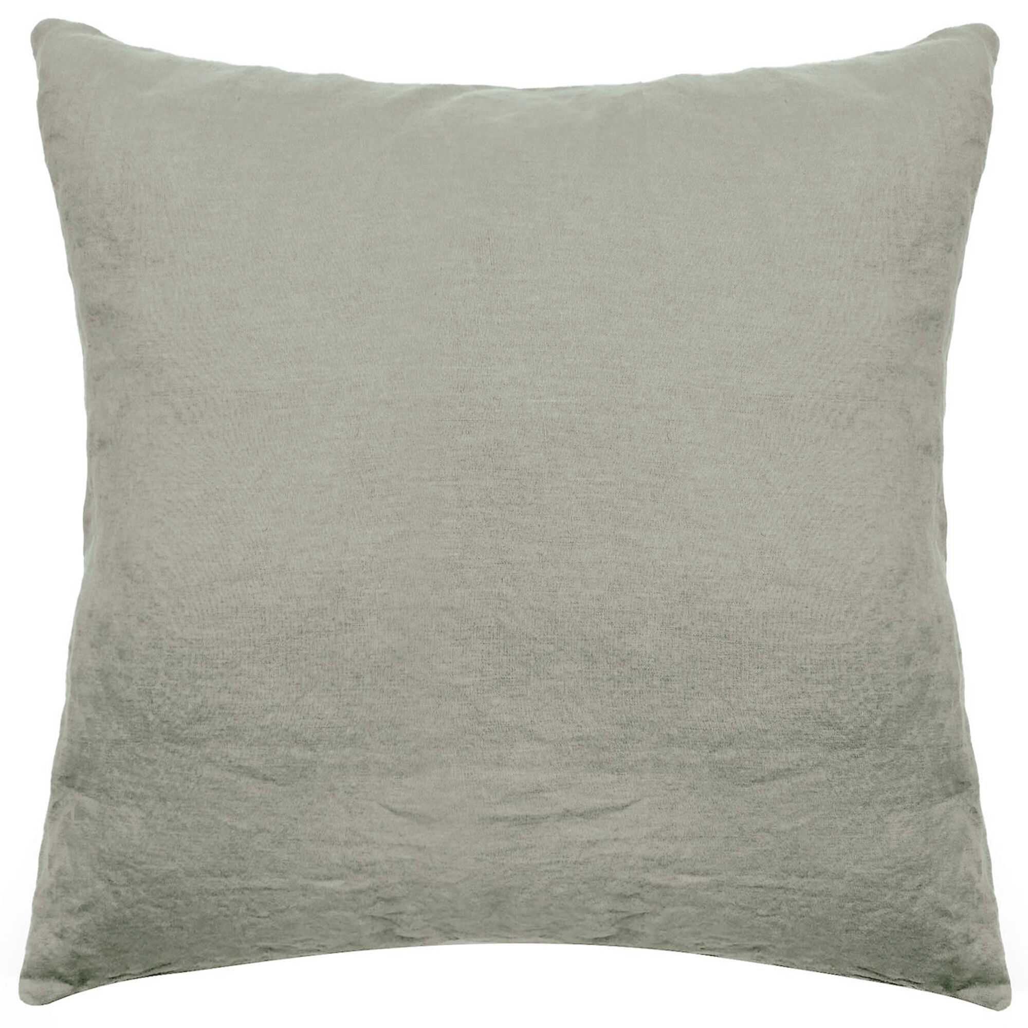 Taie D'oreiller Palace Pur Coton Lavé 65x65 Cm Uni Vert Laurier
