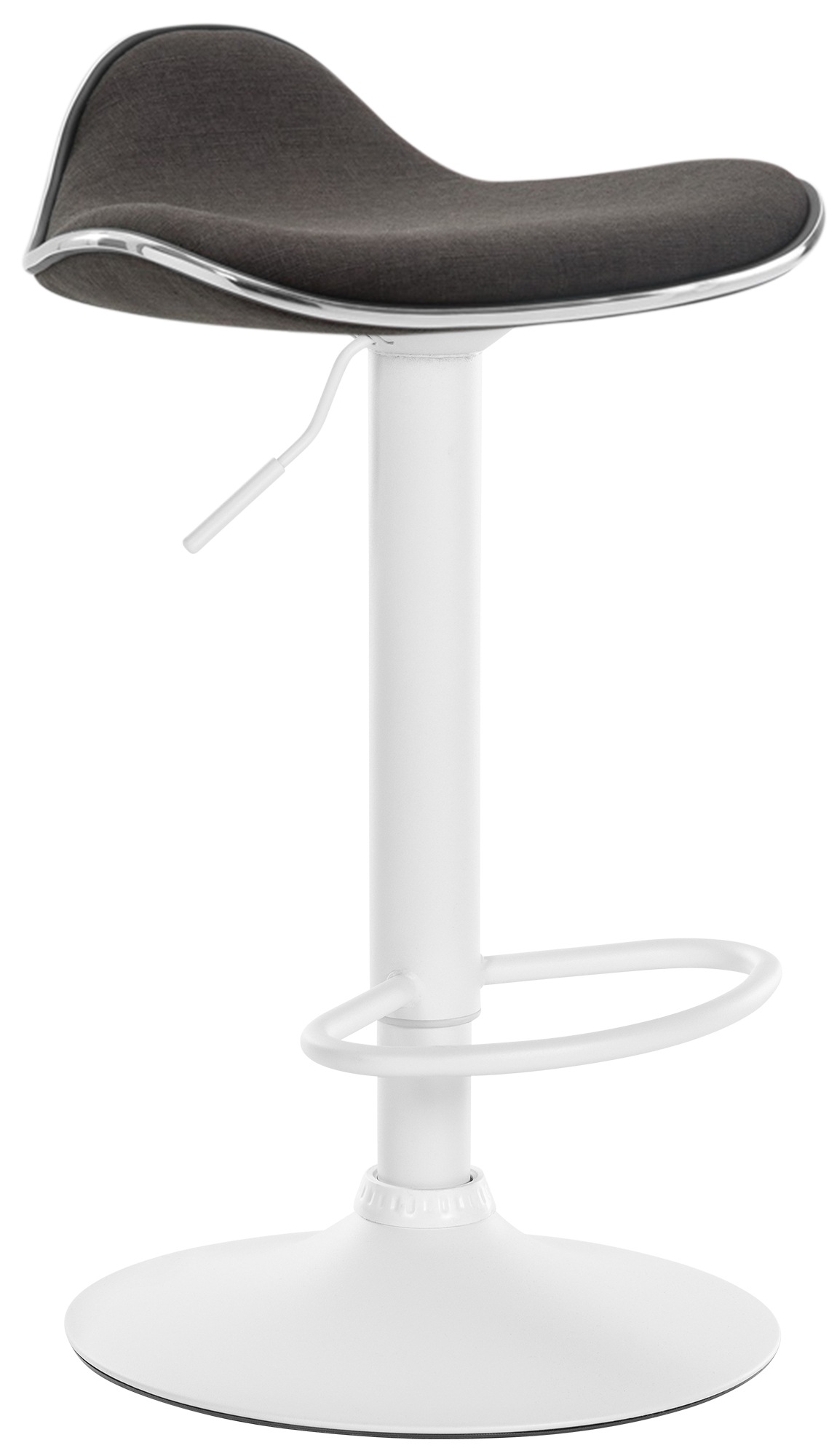 Tabouret De Bar Shanghai Tissu Blanc Gris Foncé