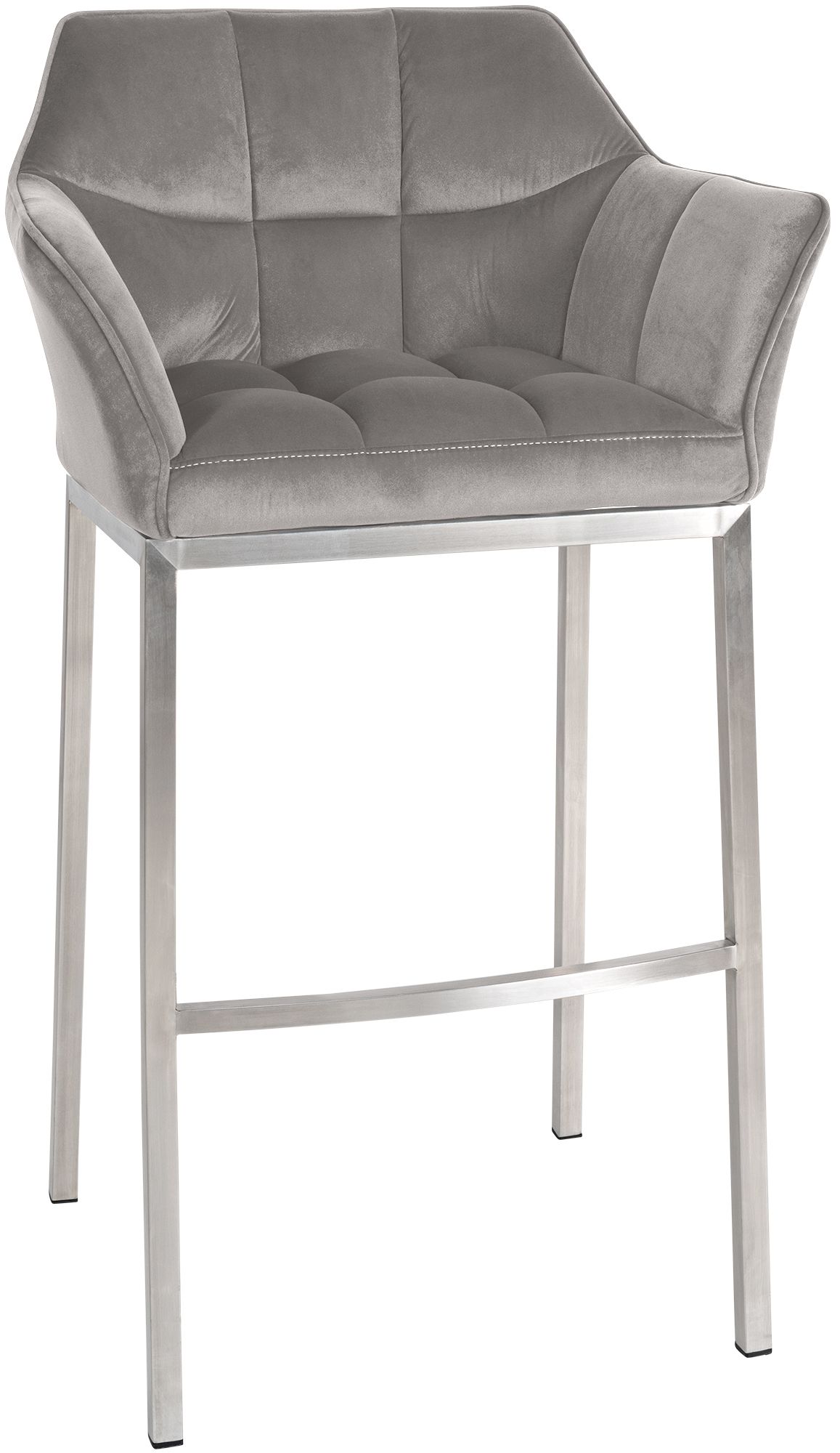 Tabouret De Bar Damaso E Velours Avec Structure 4 Pieds Gris