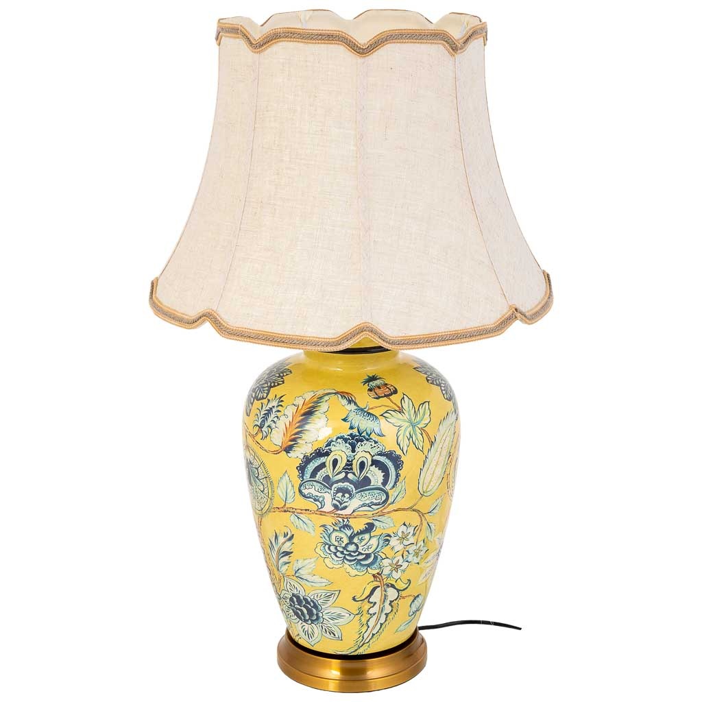 Lampe De Table En Céramique Jaune D45x78