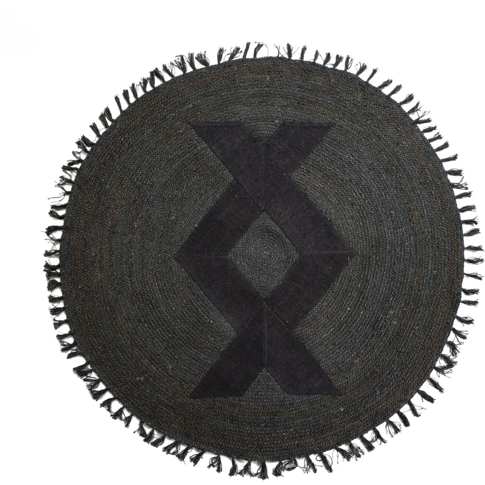 Tapis 200 X 200 Cm Jute - Noir