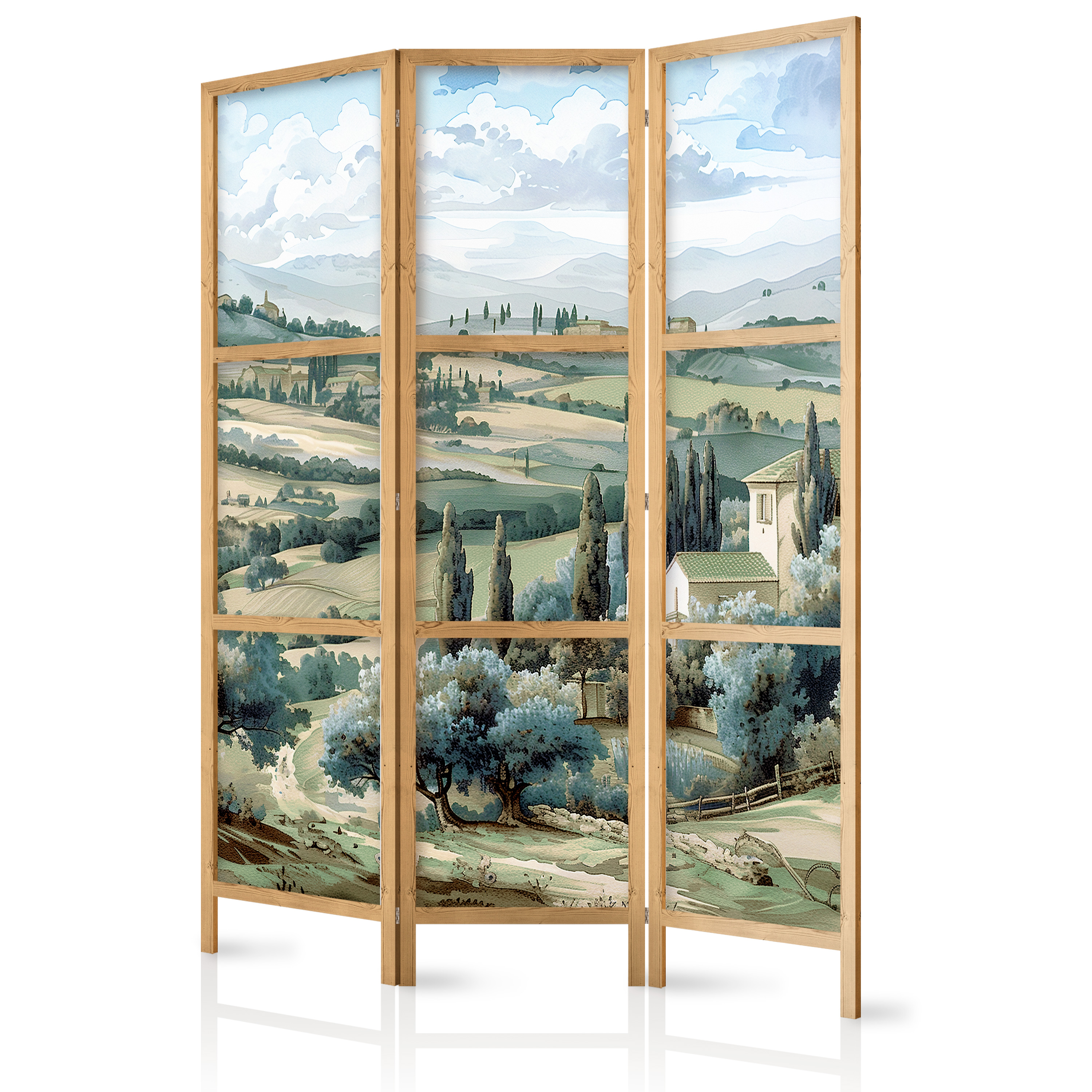 Paravent Japonais - Vue Ensoleillée De La Toscane. 135x172