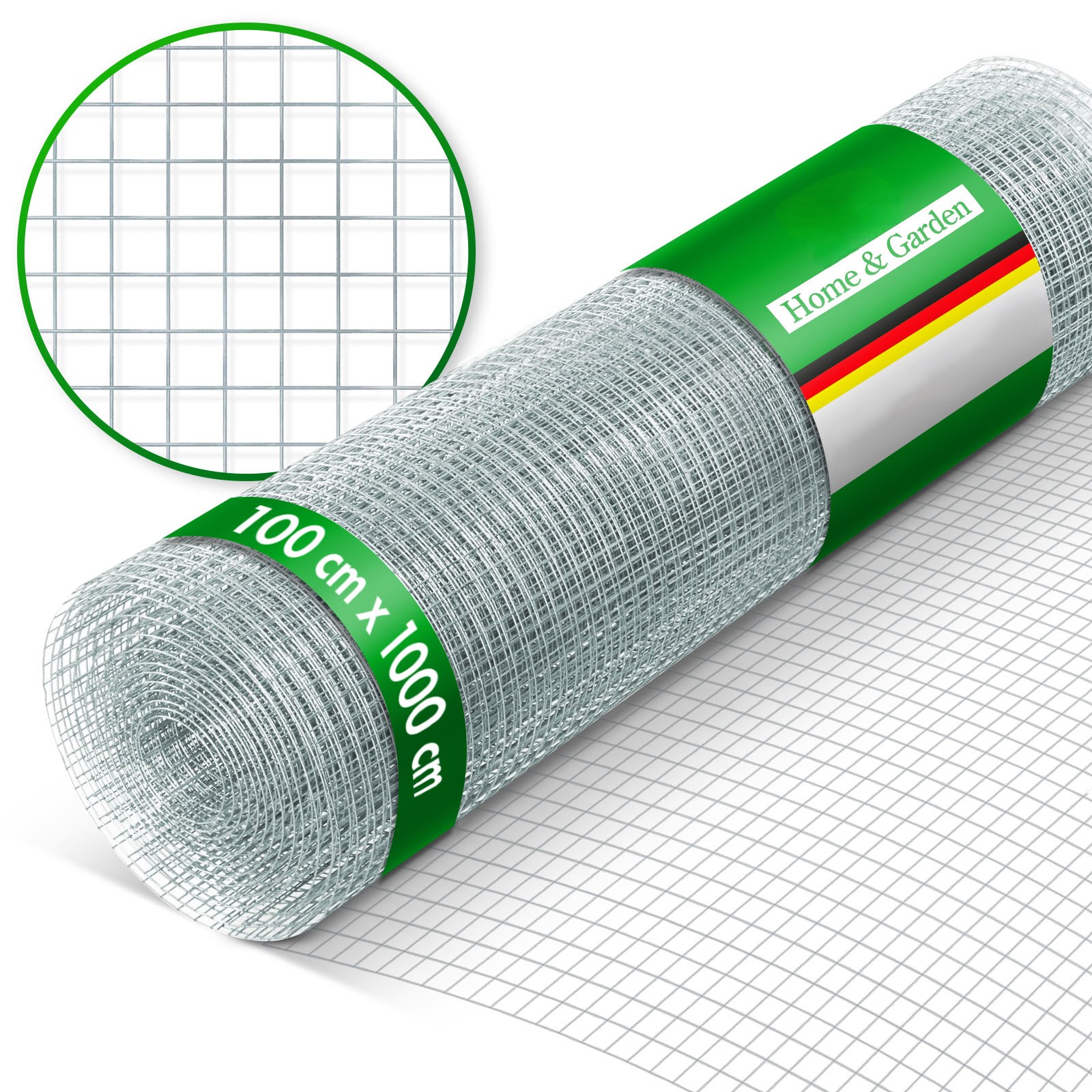 Grillage Métallique 100 Cm X 10 M, Mailles Fines, Galvanisé, Mailles: 6,3 X 6,3 Mm