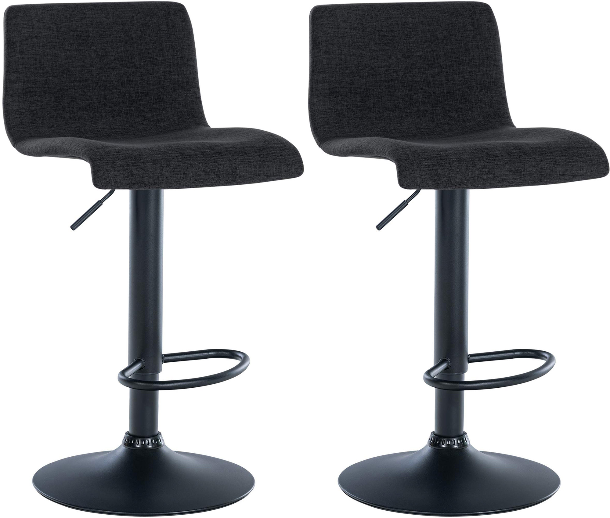 Lot De 2 Tabourets De Bar En Tissu Branford Noir