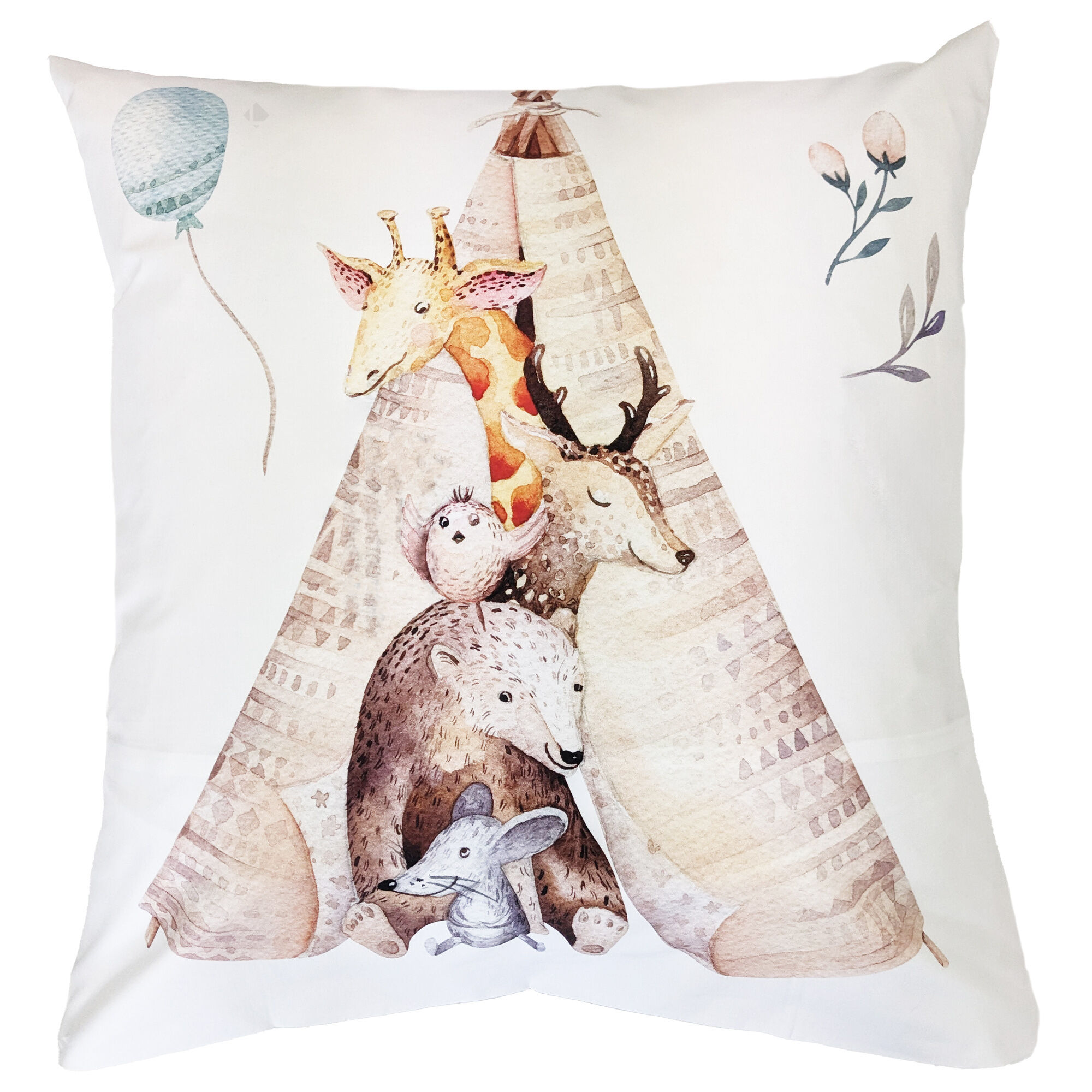 Taie D'oreiller 65x65 Cm En 100% Percale De Coton Tipi Blanc