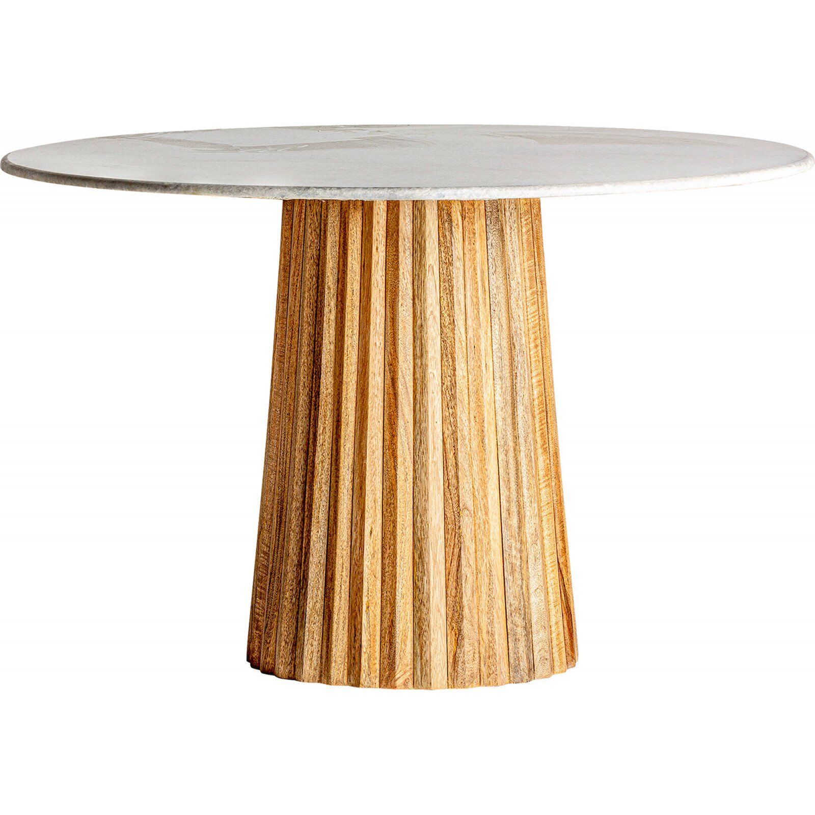 Table De Salon Plissé Wood - Blanc, Naturel