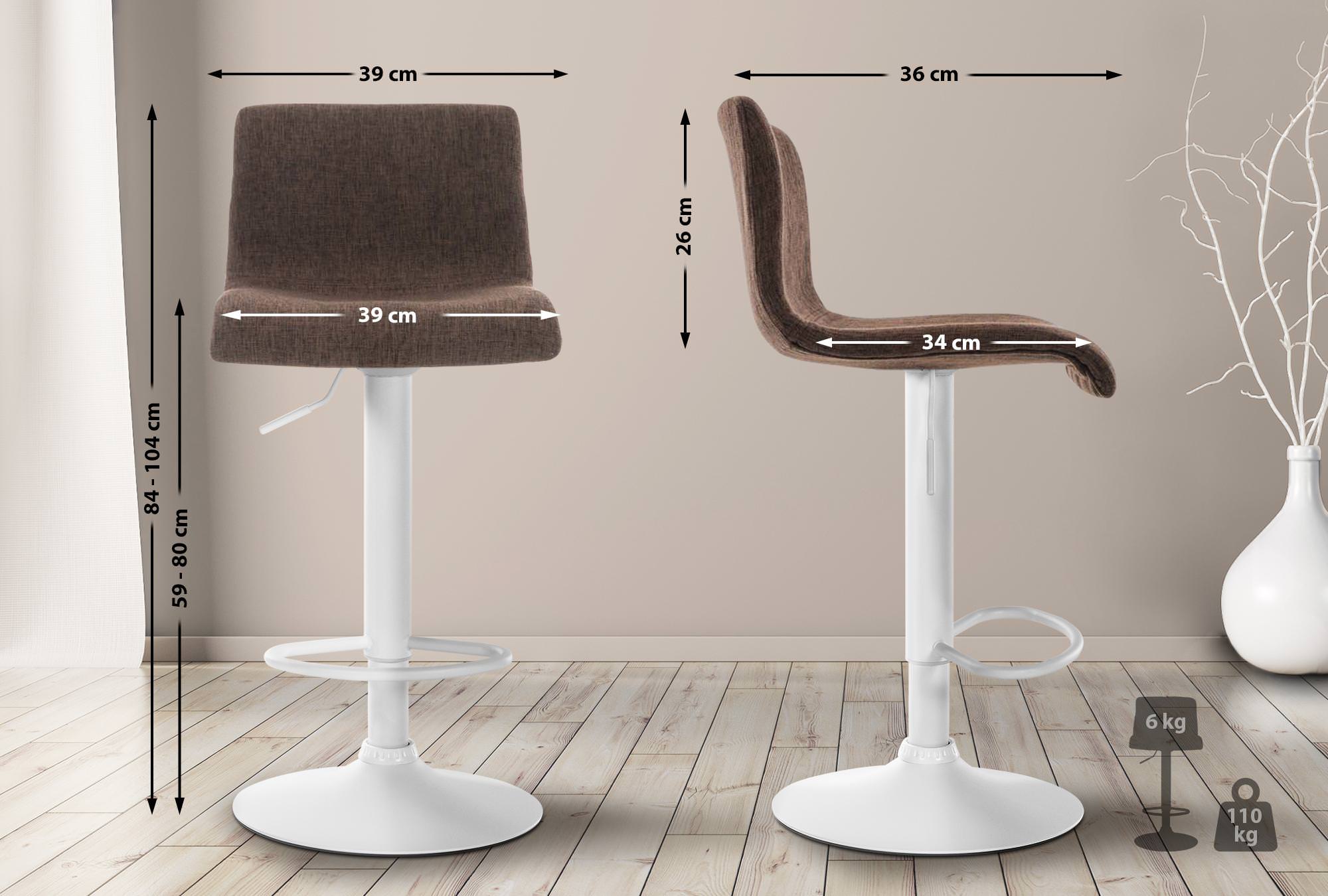 Tabouret De Bar Hoover Tissu W Brun