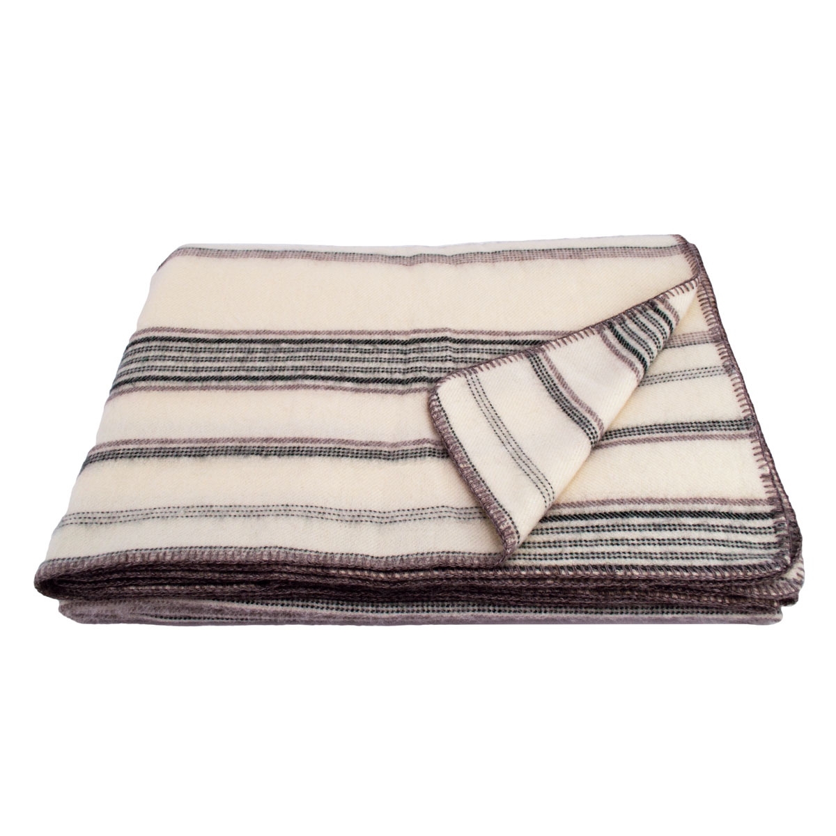 Plaid Laine Et Mohair À Rayure