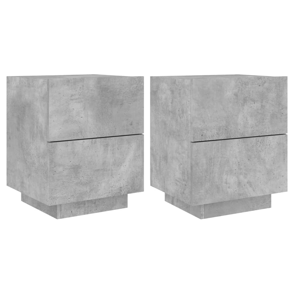 Lot De 2 Tables De Chevet Avec Tiroirs Et Led 45 X 40 X Dec032857