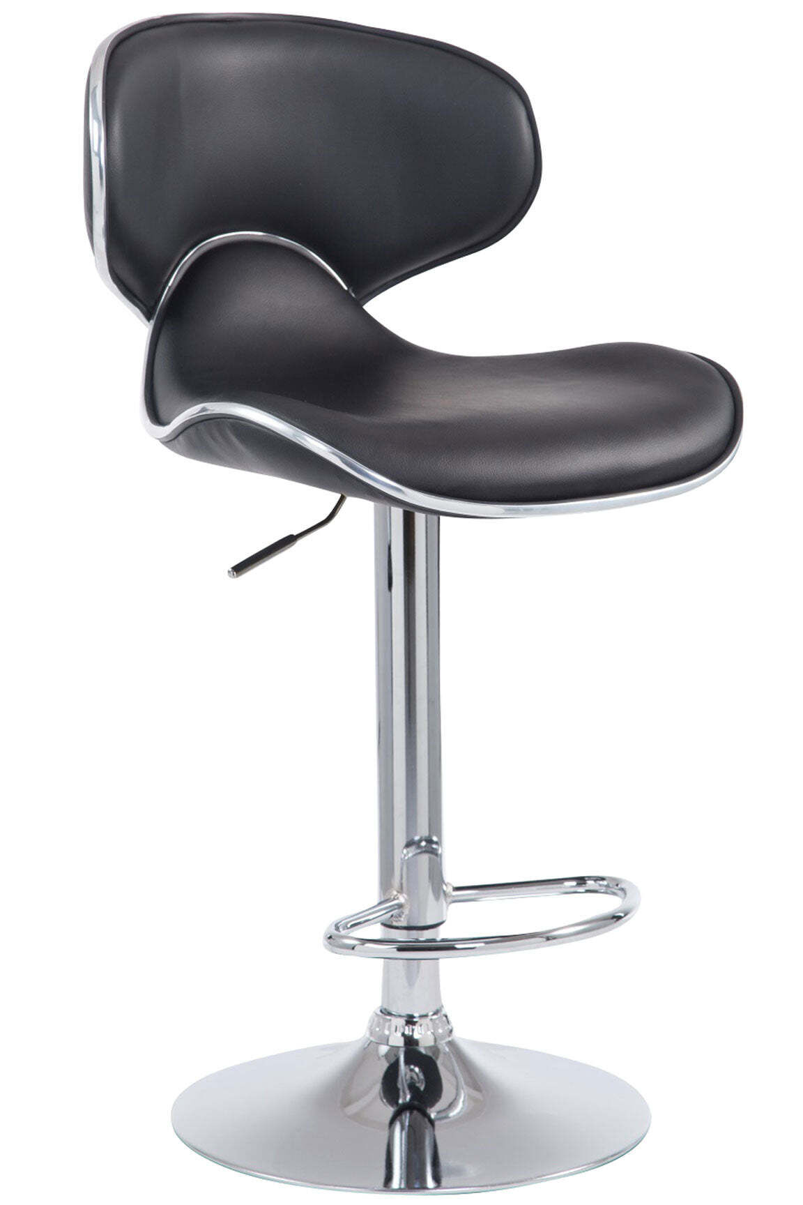 Tabouret De Bar Chaise De Bar Hauteur Réglable Avec Repose Pieds En Synthétique Noir 10_0000077
