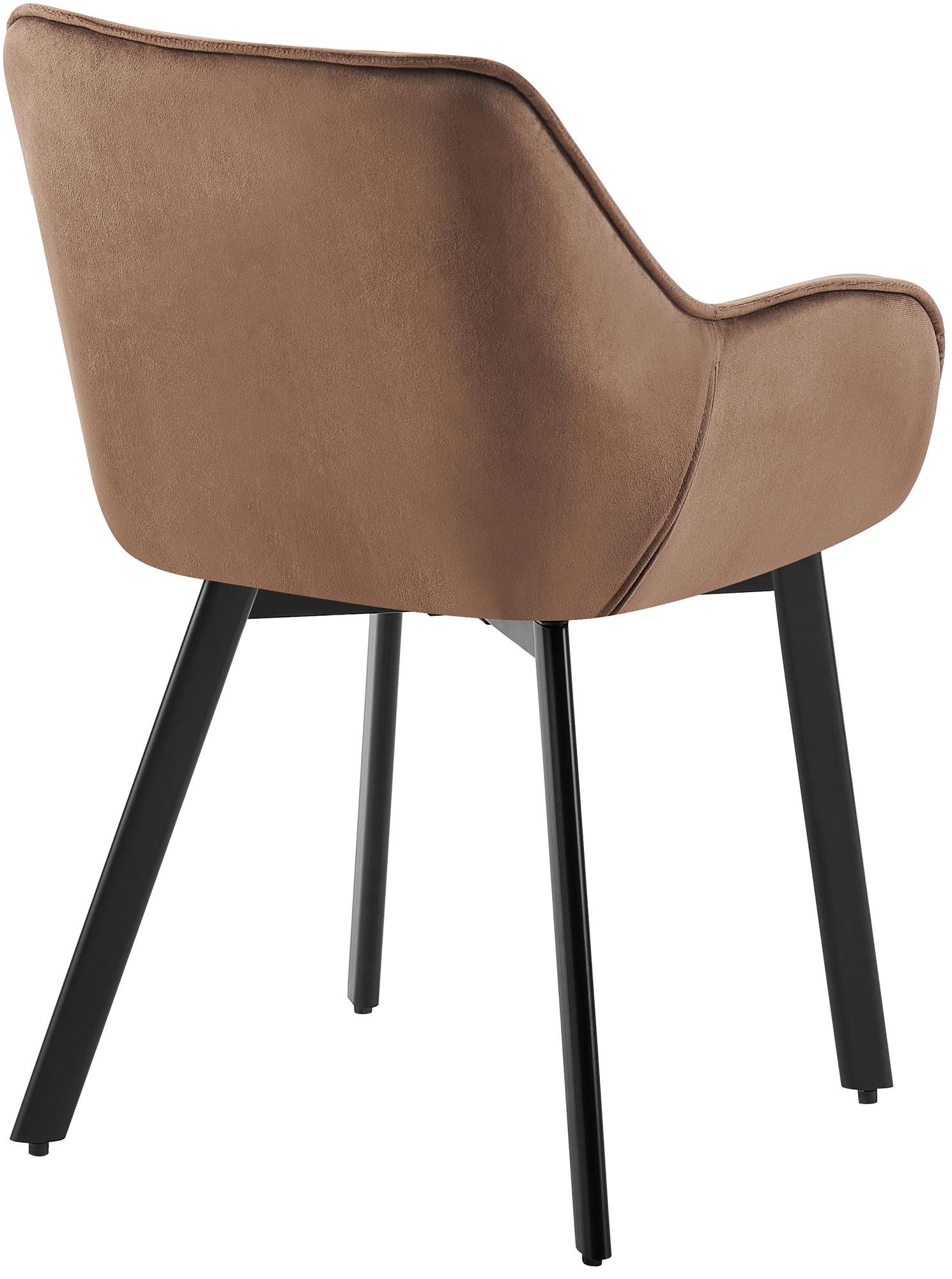 Chaise De Salle À Manger En Velours Antigo Brun