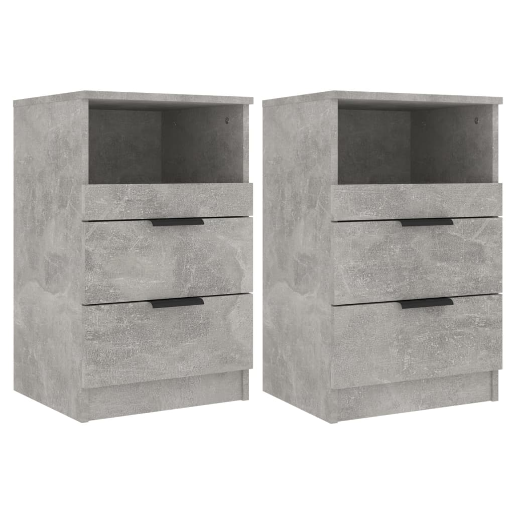 Lot De 2 Tables De Chevet Avec Deux Tiroirs Et Compartiment Ouvert 40 X Dec035408