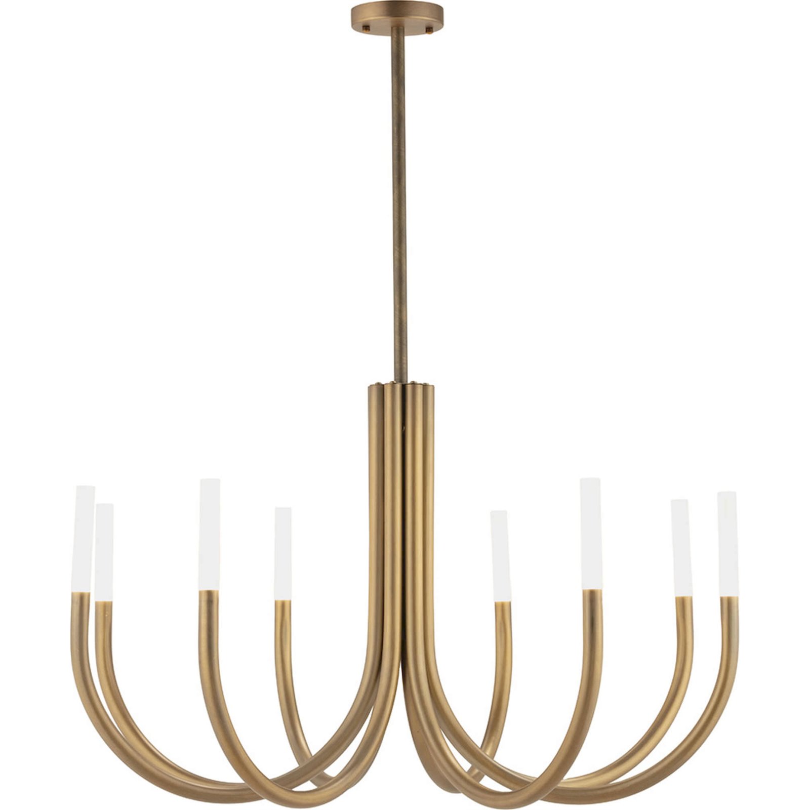 Suspension Laiton Vieilli Design Contemporain Lumière Led Intégrée - Laiton Vieilli Et Translucide