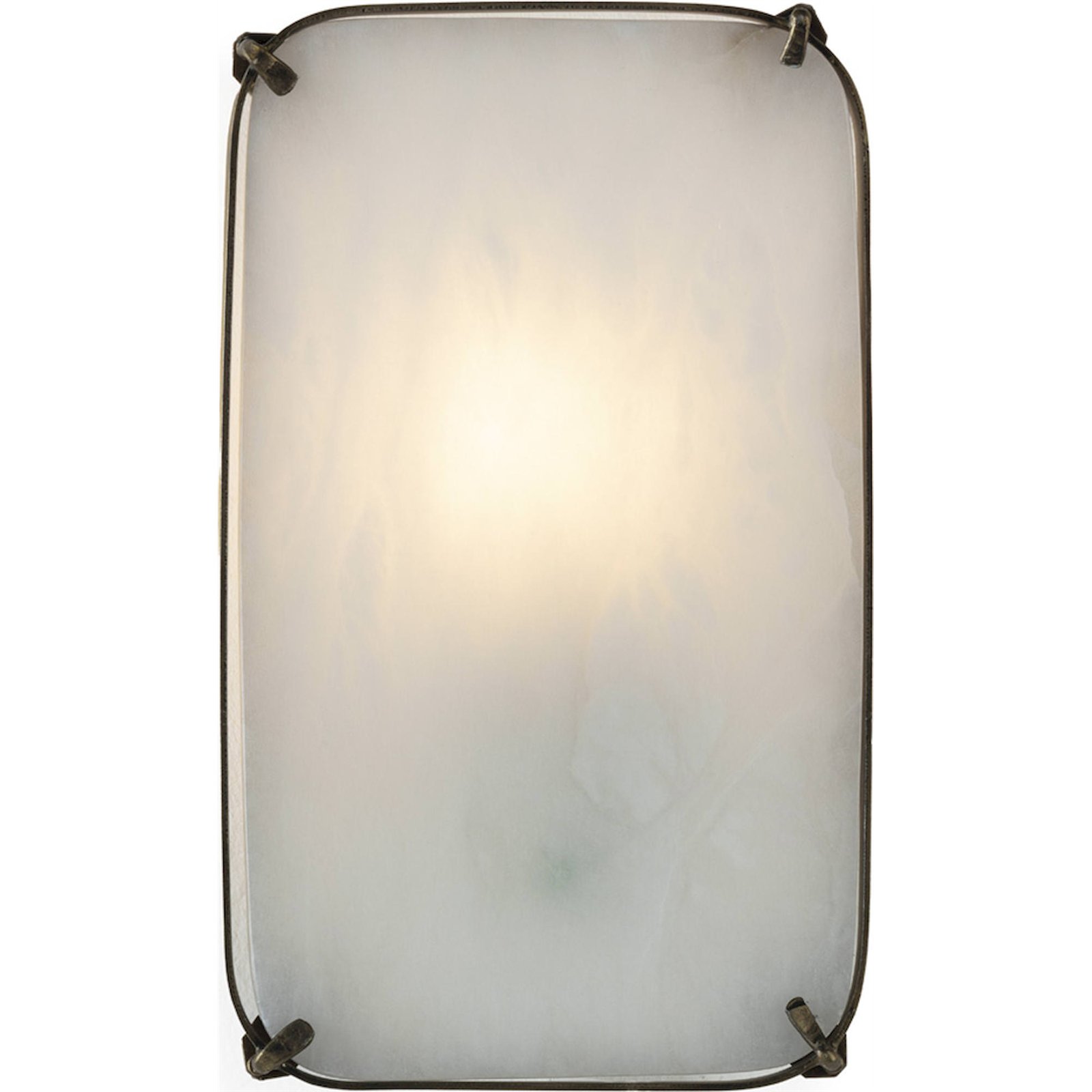Applique Murale Albâtre Et Laiton Vieilli Lumière Douce Élégante - Blanc Albâtre Et Laiton Vieilli
