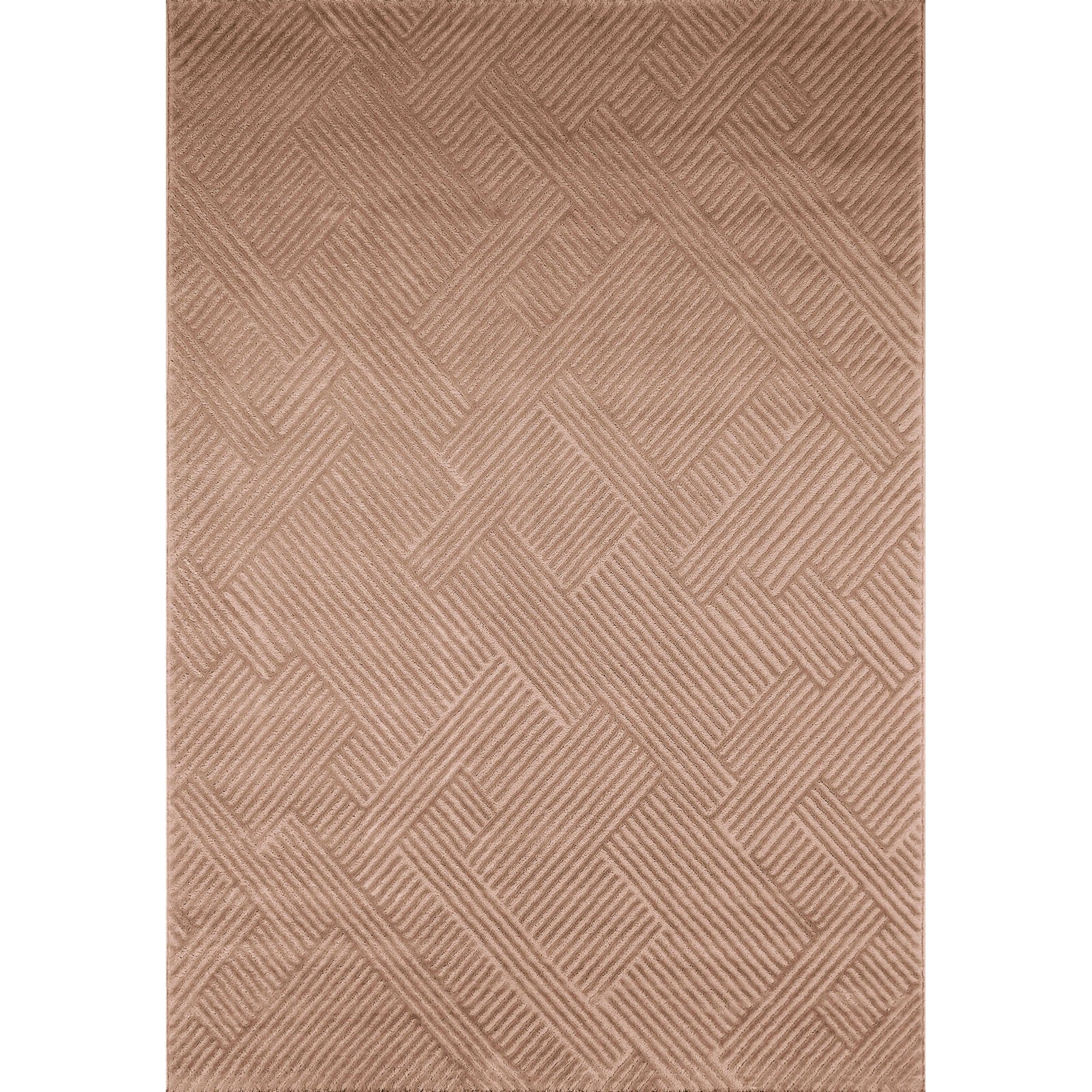 Tapis Graphique Mocca Très Doux En Polypropylène - 80 X 150 Cm
