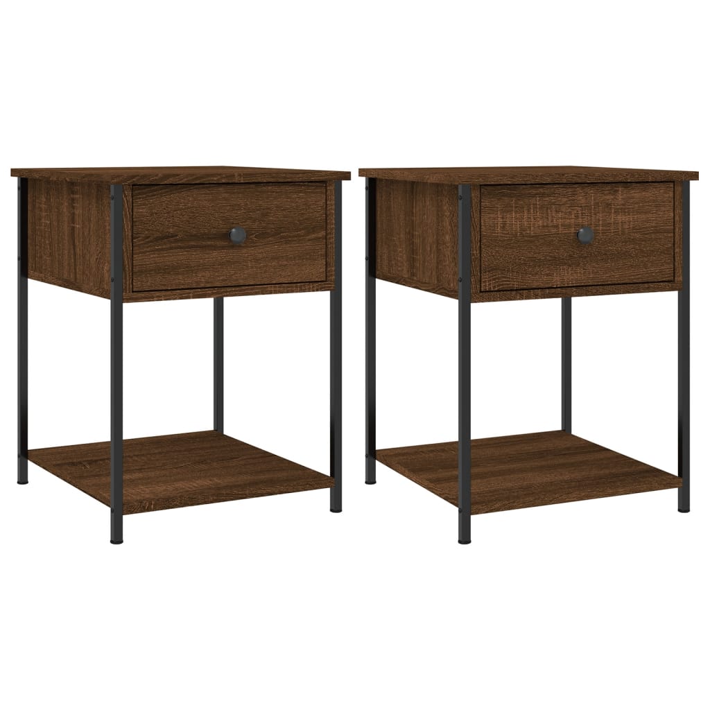 Lot De 2 Tables De Chevet Avec Tiroir Et Étagère 44 X 45 X Dec035207
