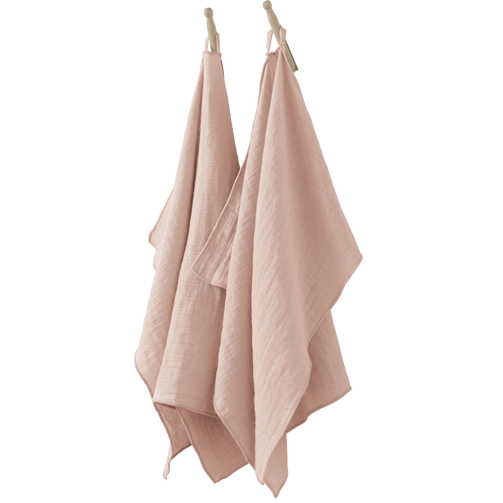 Lot De 2 Essuie-mains 50x70 Cm Gaze De Coton Guimauve