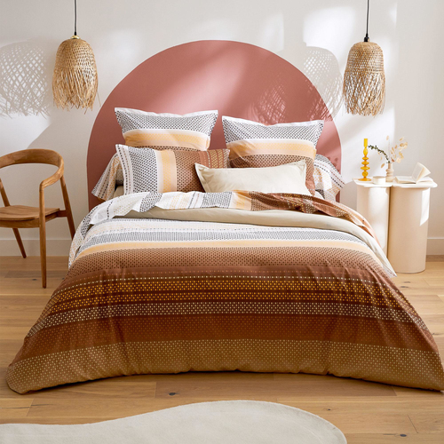 Linnea Niagara Housse De Couette Marron Coton 280 X 240 Cm