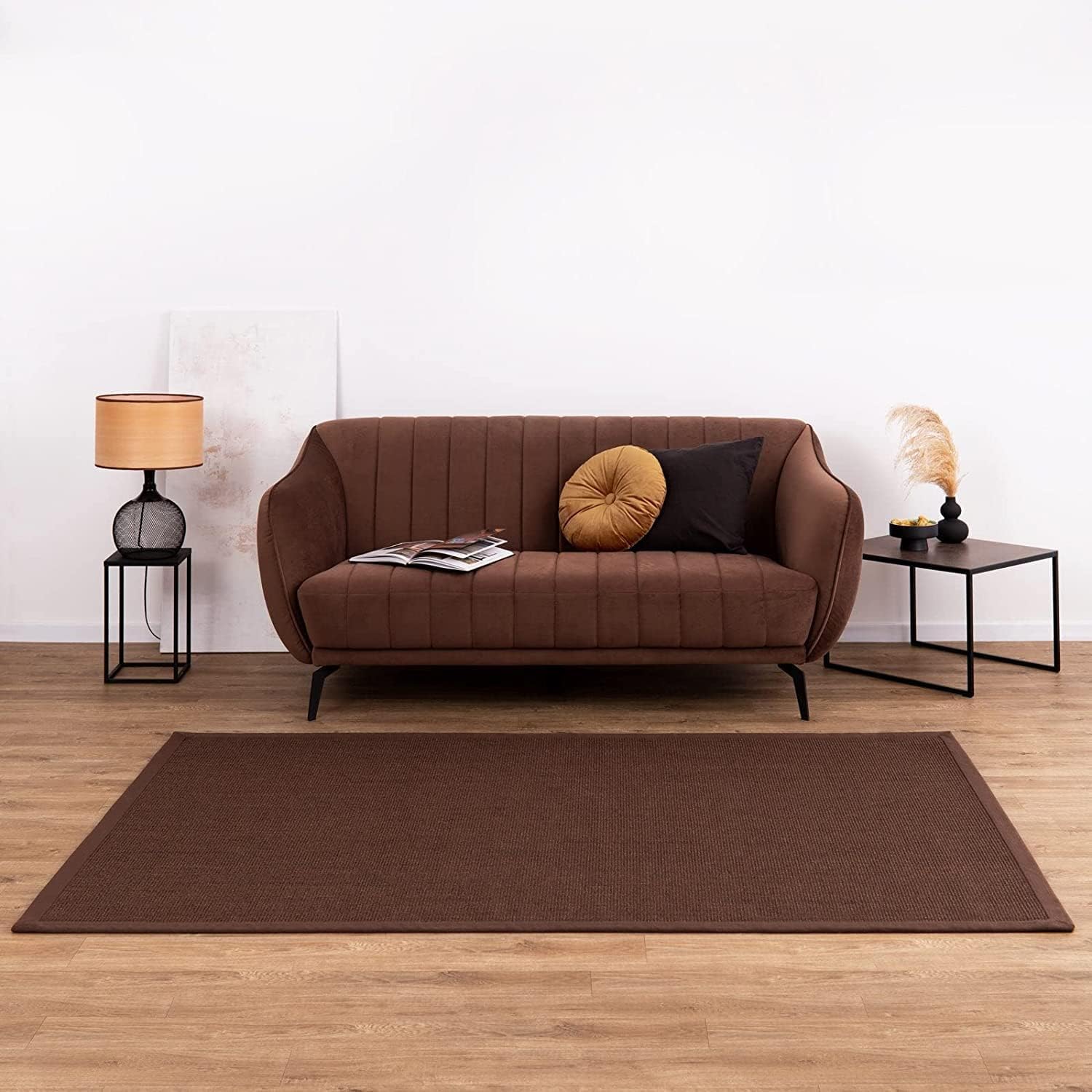 Tapis Sisal Amazonas Marron Foncé Avec Bordure 200 X 290 Cm - Floordirekt