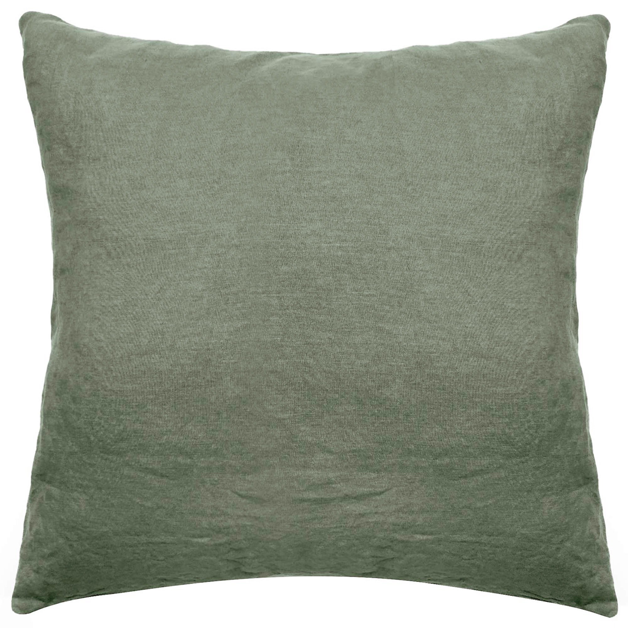 Taie D'oreiller Palace Pur Coton Lavé 65x65 Cm Uni Vert Mousse