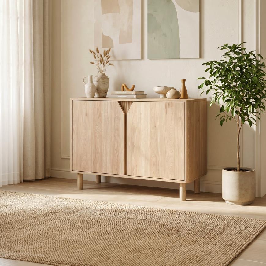 Sicaan Buffet Scandinave 2 Portes 100cm Finition Chêne - Soan