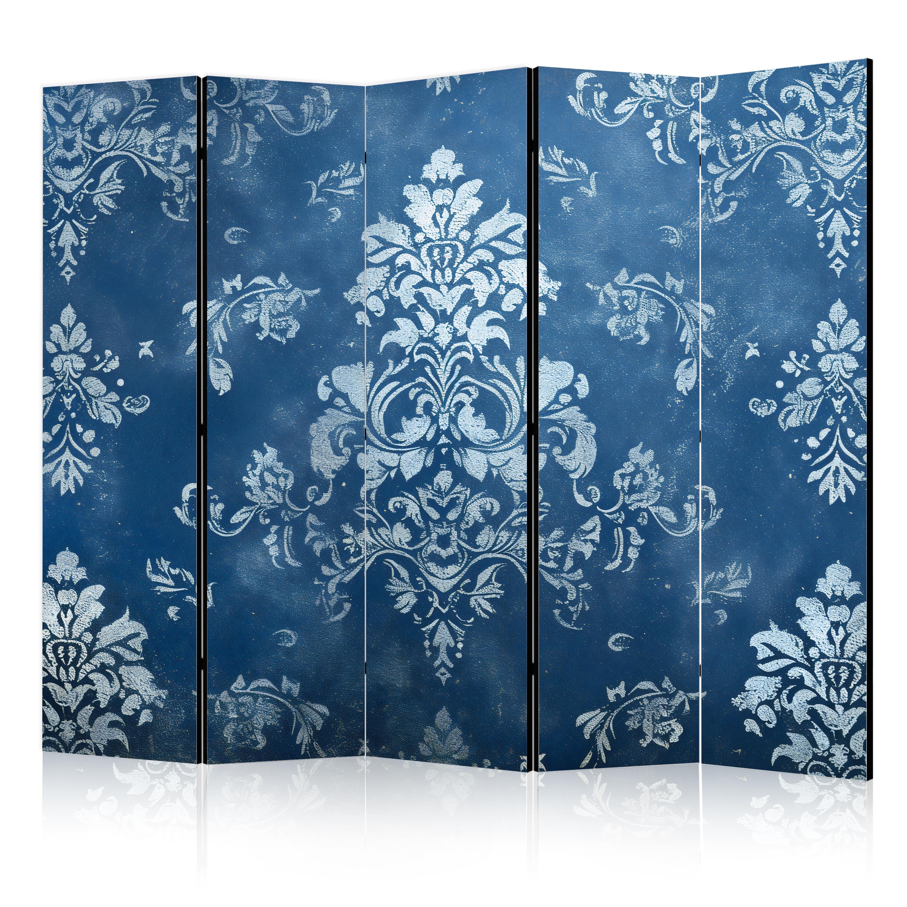 Paravent -motif Décoratif En Bleu Frotté 225x172