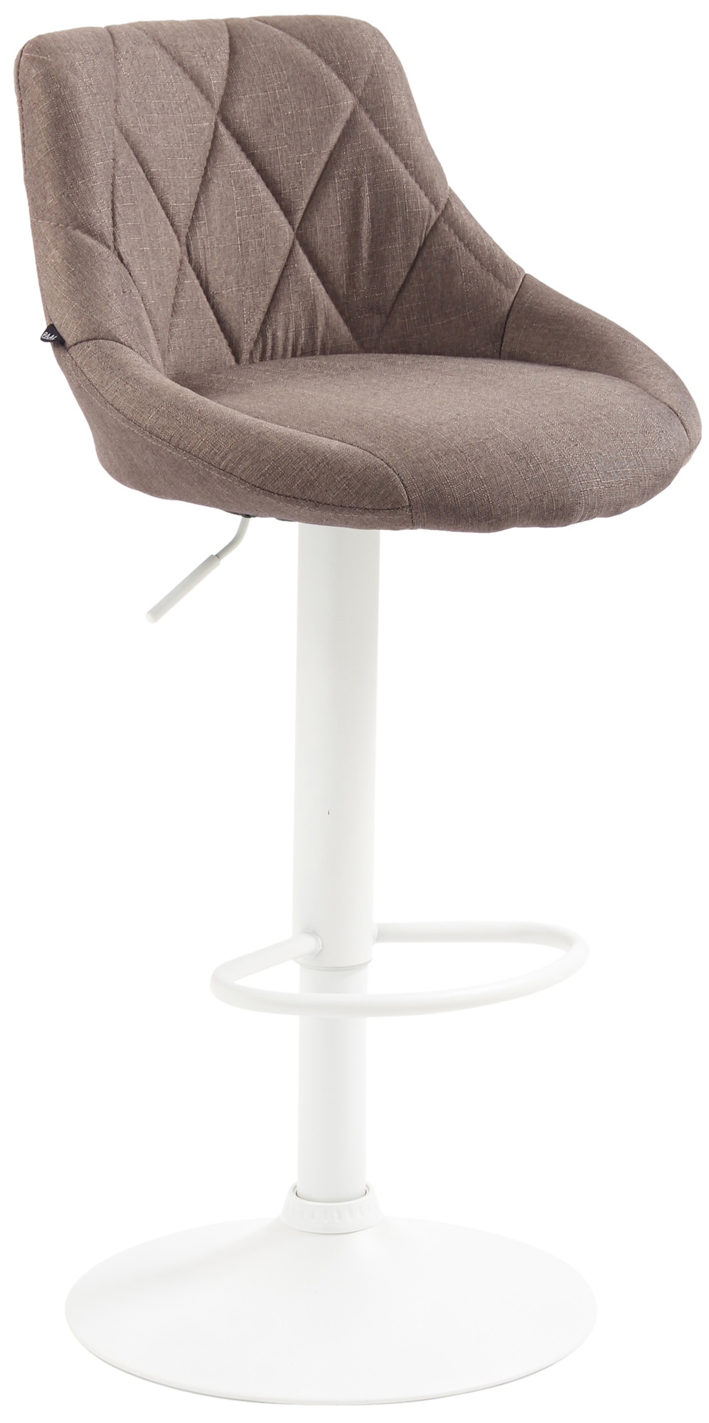Tabouret De Bar Lazio Tissu Blanc Taupe