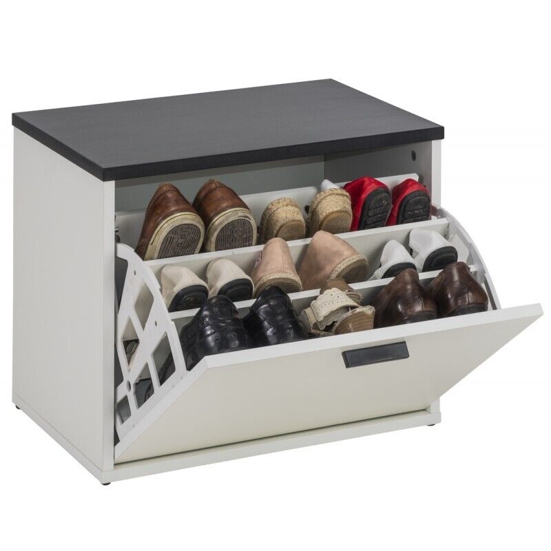 Banc Coffre À Chaussures Beaux Meubles Pas Chers 9 Paires Blanc