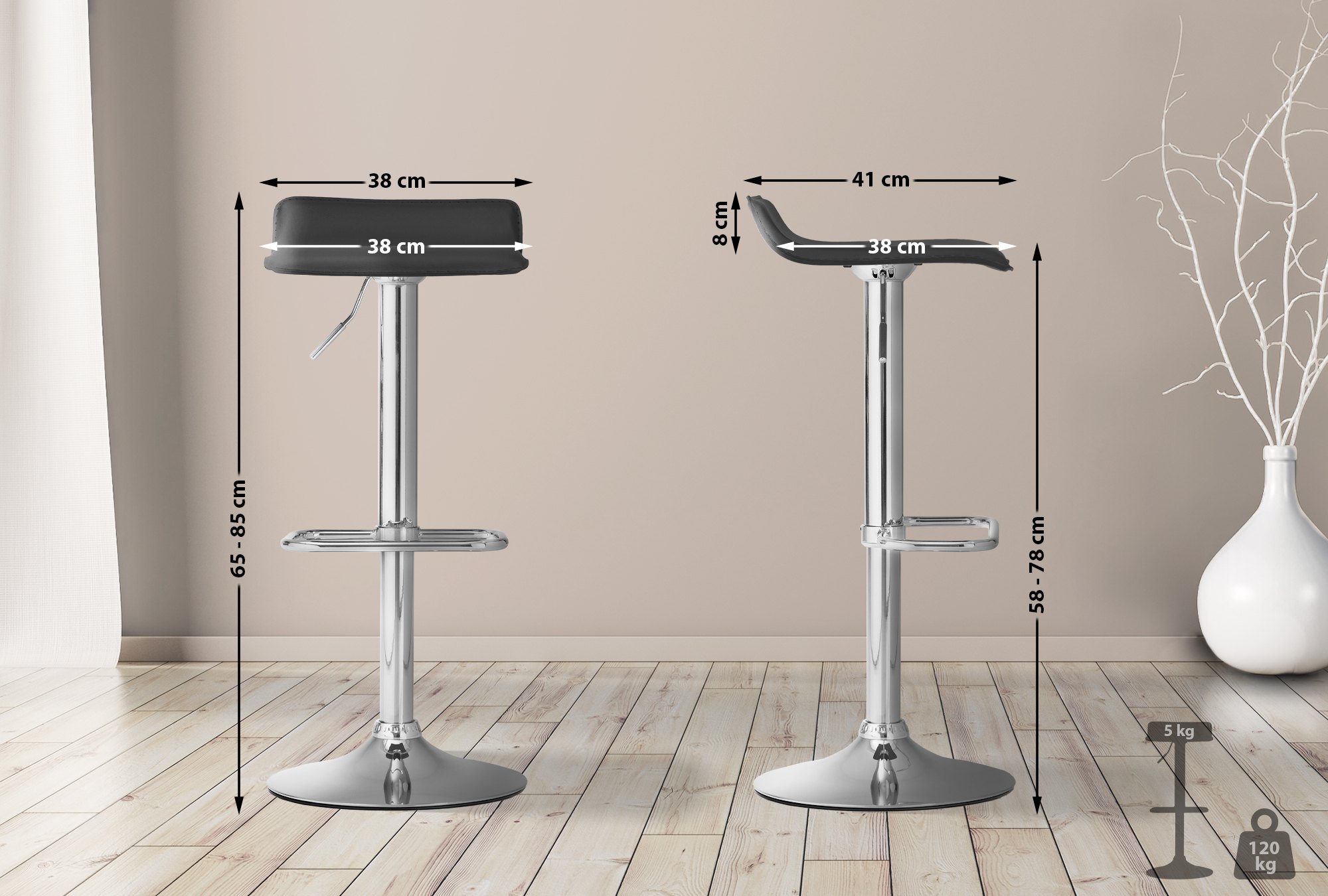 Tabouret De Bar Dyn Noir
