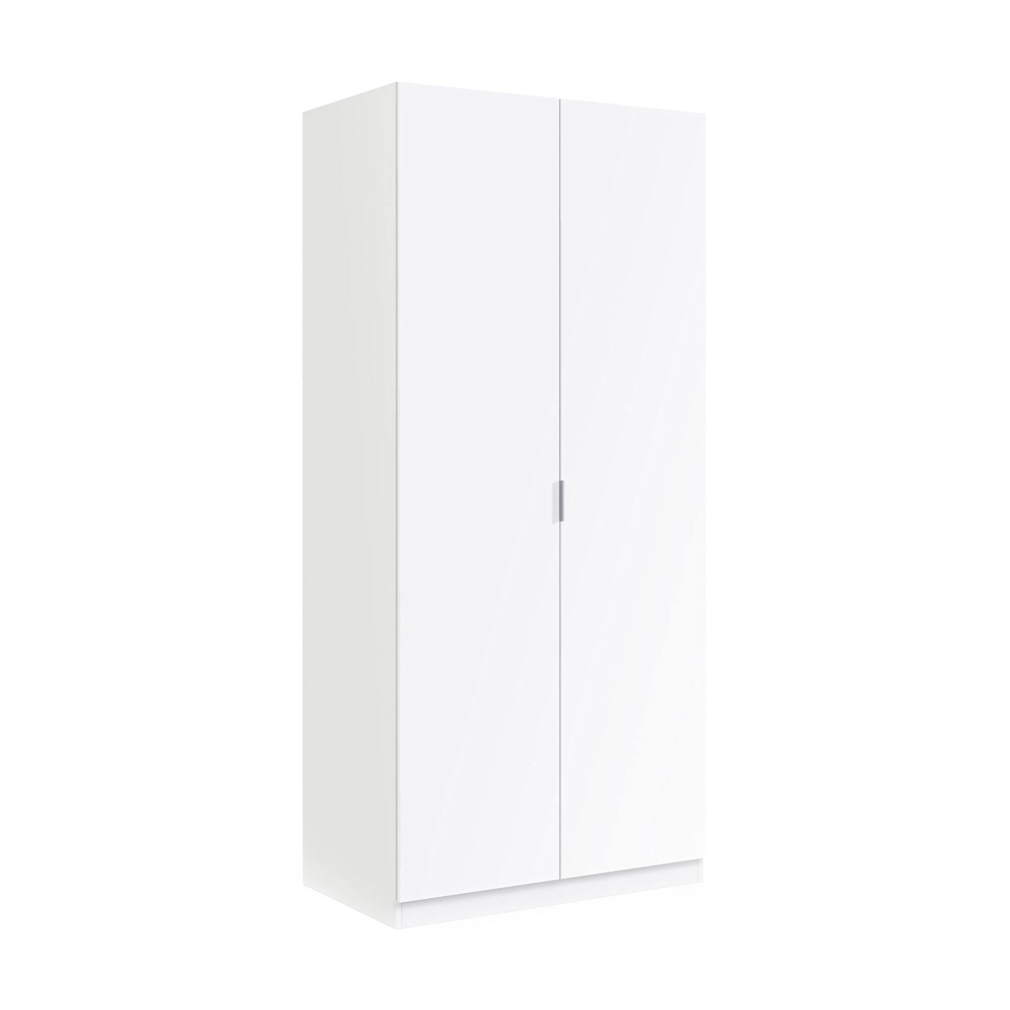 Armoire 2 Portes Effet Bois Blanc 82x52 Cm