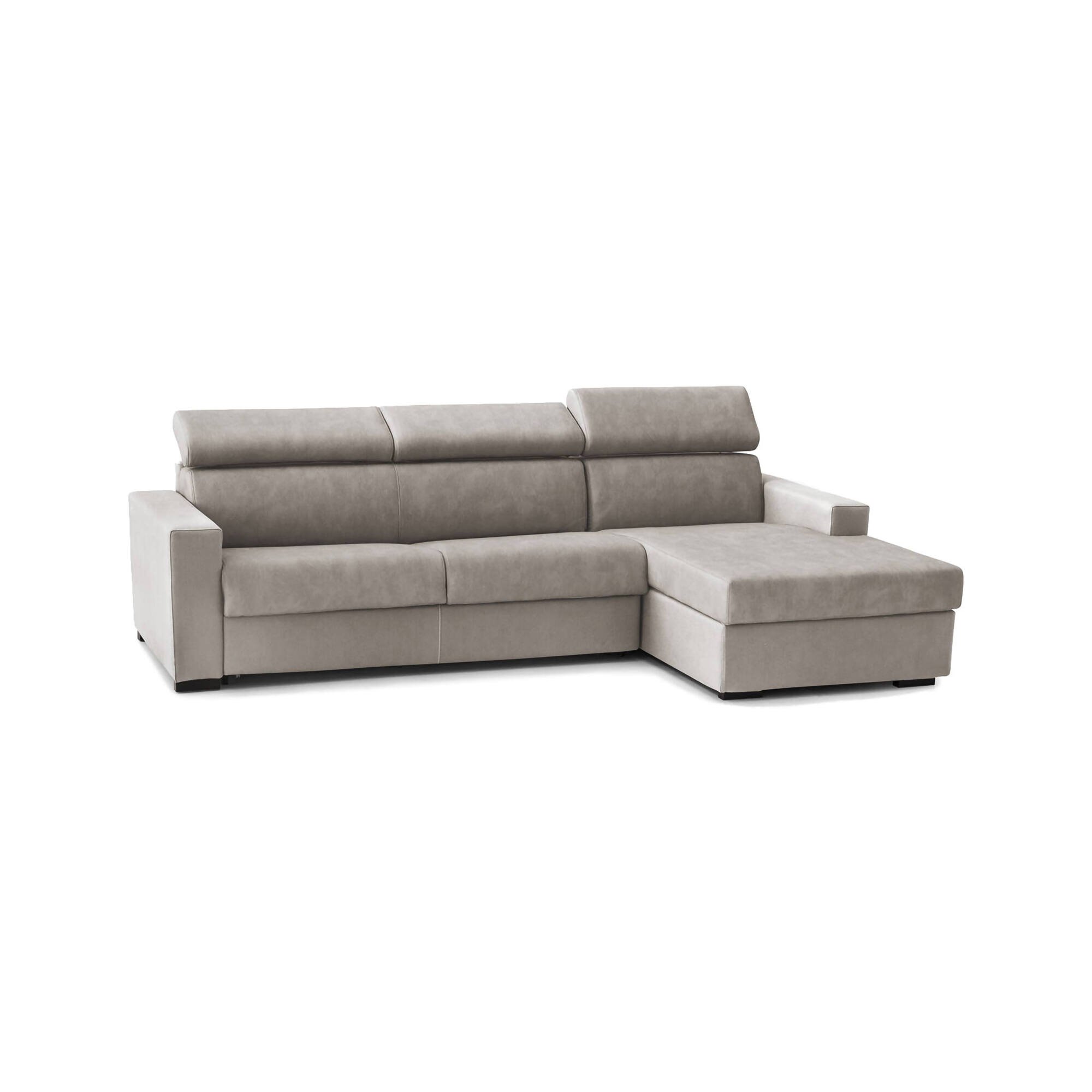 Canapé Fixe,en Tissu,gris Tourterelle,280x95h85 Cm