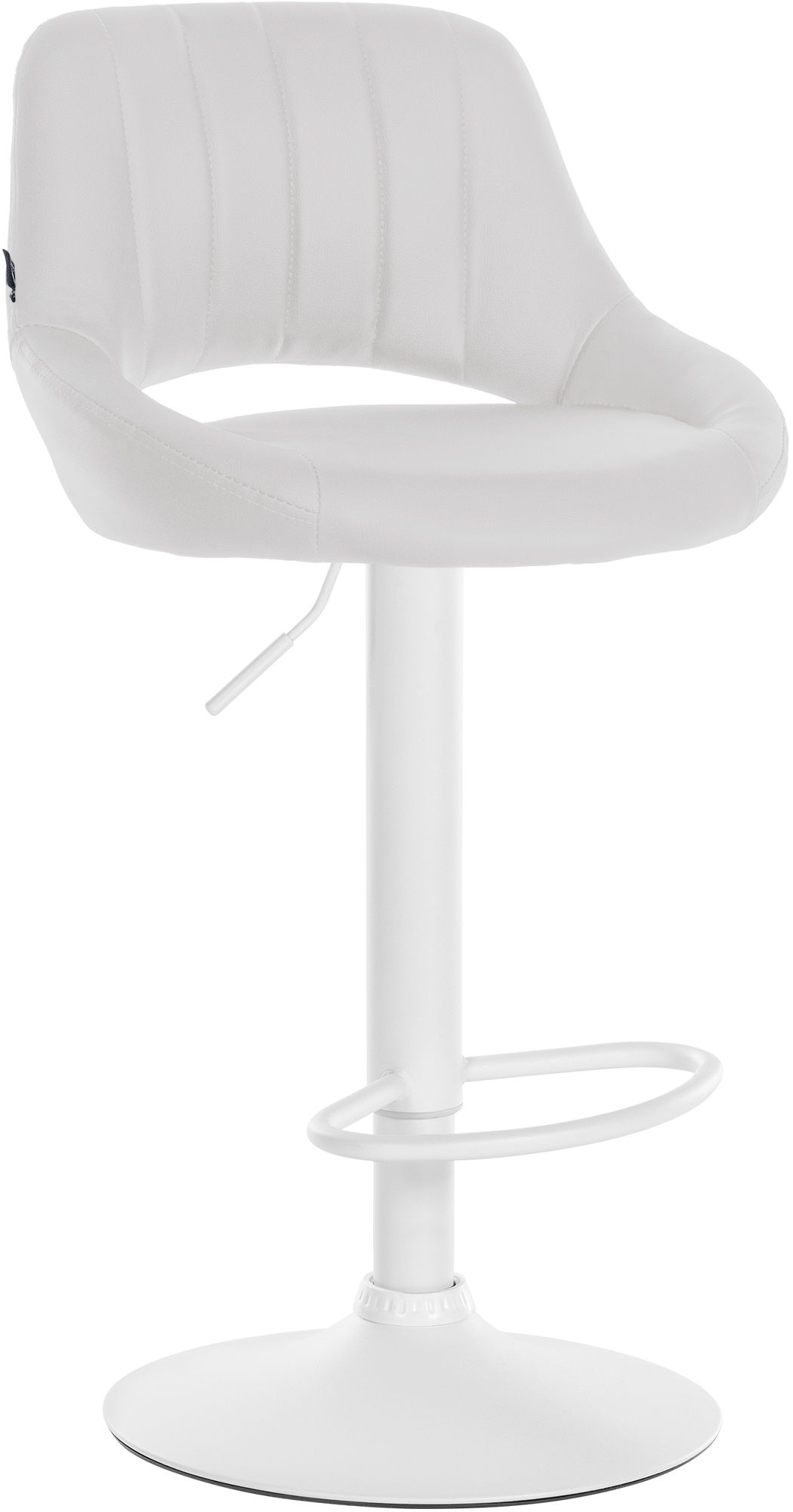Tabouret De Bar Milet Simili Cuir Blanc Blanc