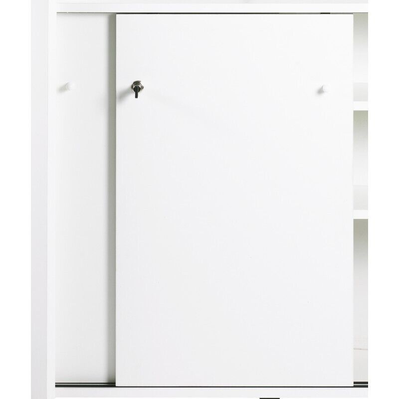 Lot 2 Portes Coulissantes Beaux Meubles Pas Chers Snack134 49 X 76,5 Cm Blanc Bois