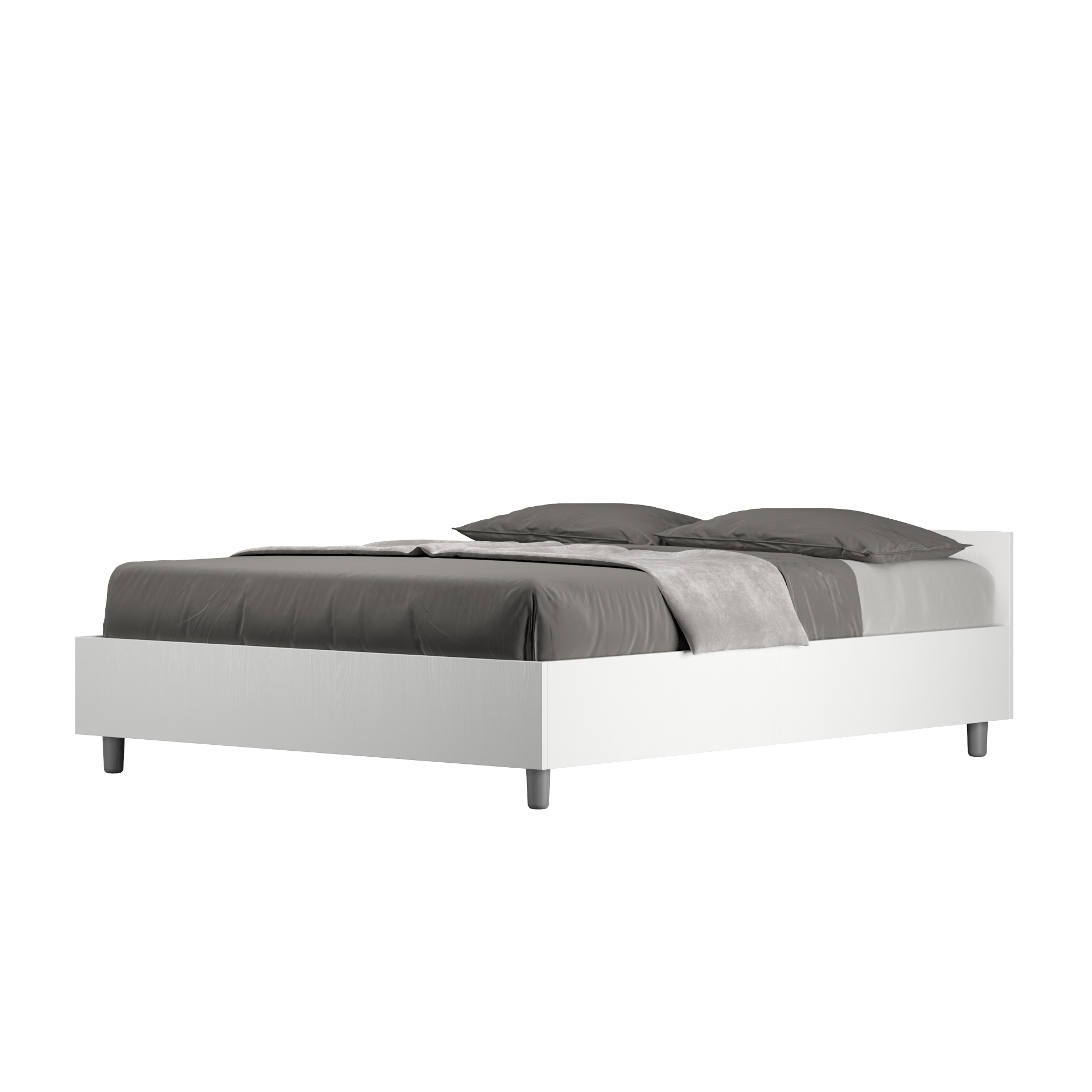 Lit Double Coffre 140x200 Frêne Blanc Nuamo