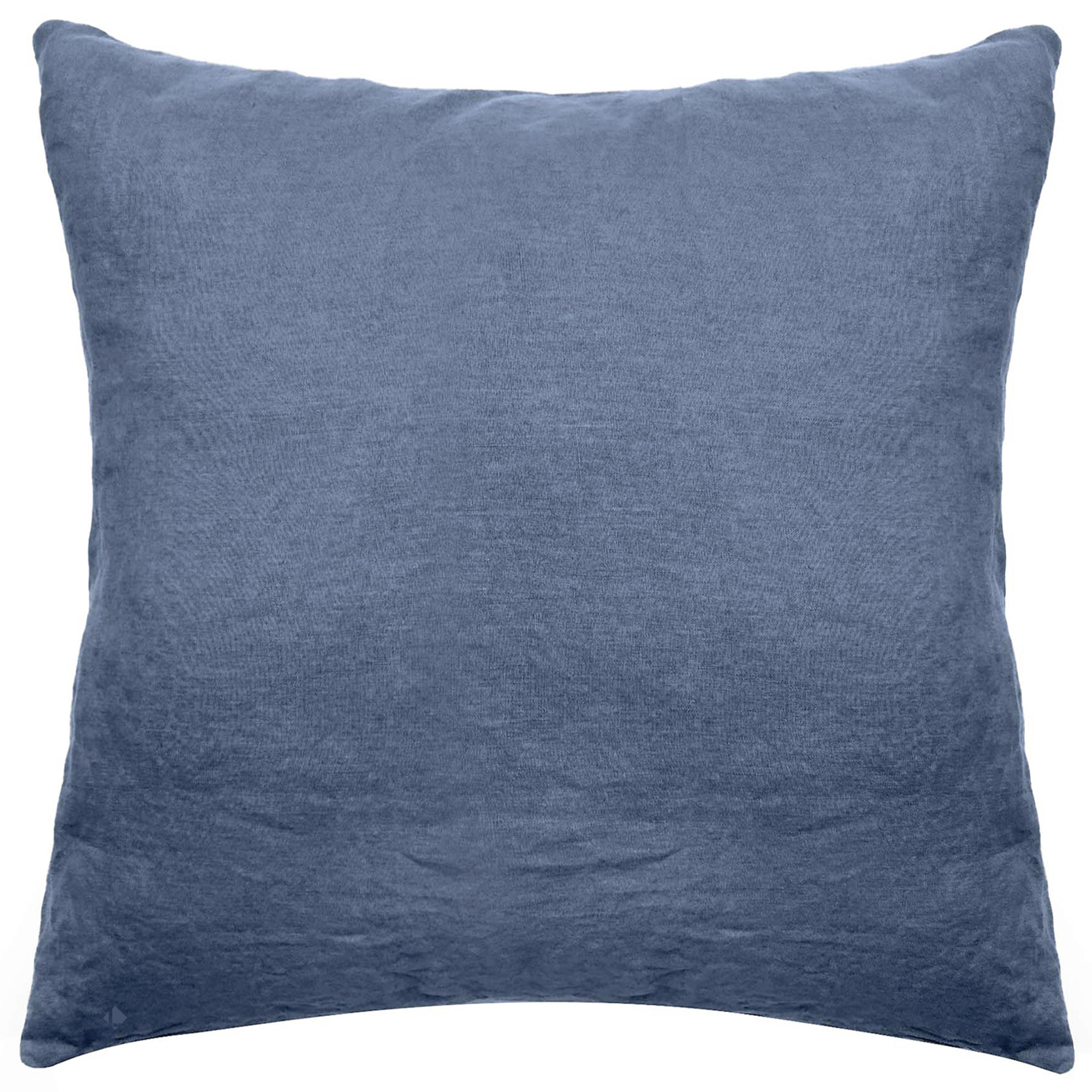 Taie D'oreiller Palace Pur Coton Lavé 65x65 Cm Uni Bleu Indigo