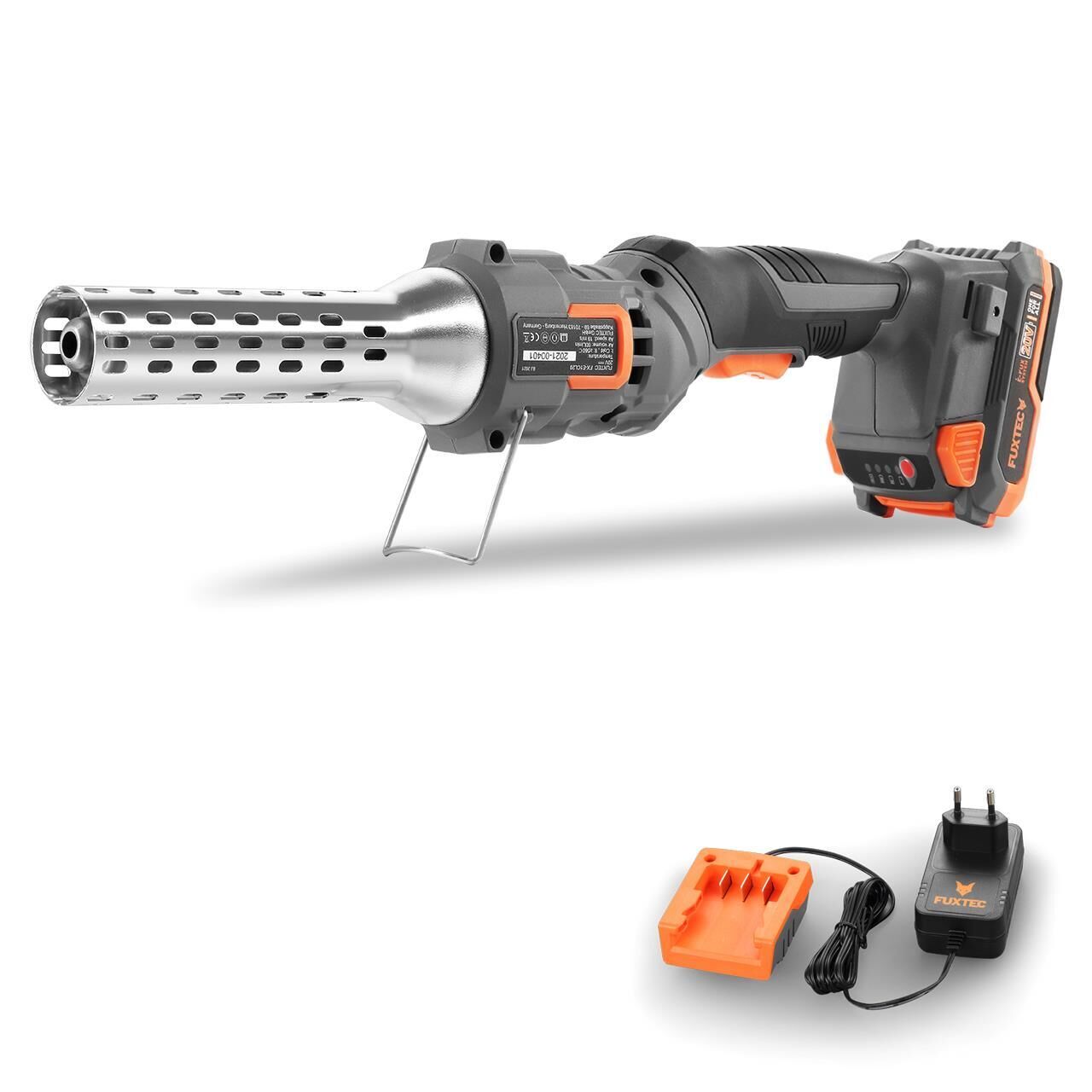 Allume-feu Sans Fil - Fuxtec Fx-e1cl20 - 20v Pour Barbecue Et Charbon, 550°c - Set Avec Batterie 2ah Et Chargeur 1a
