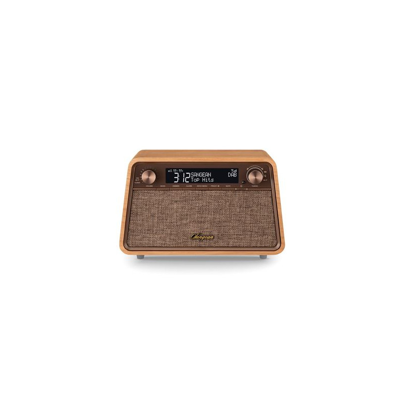 Radio Réveil Vintage Sangean Wr 201d Dab+ Fm Rds Bluetooth Aux Cerise Naturel