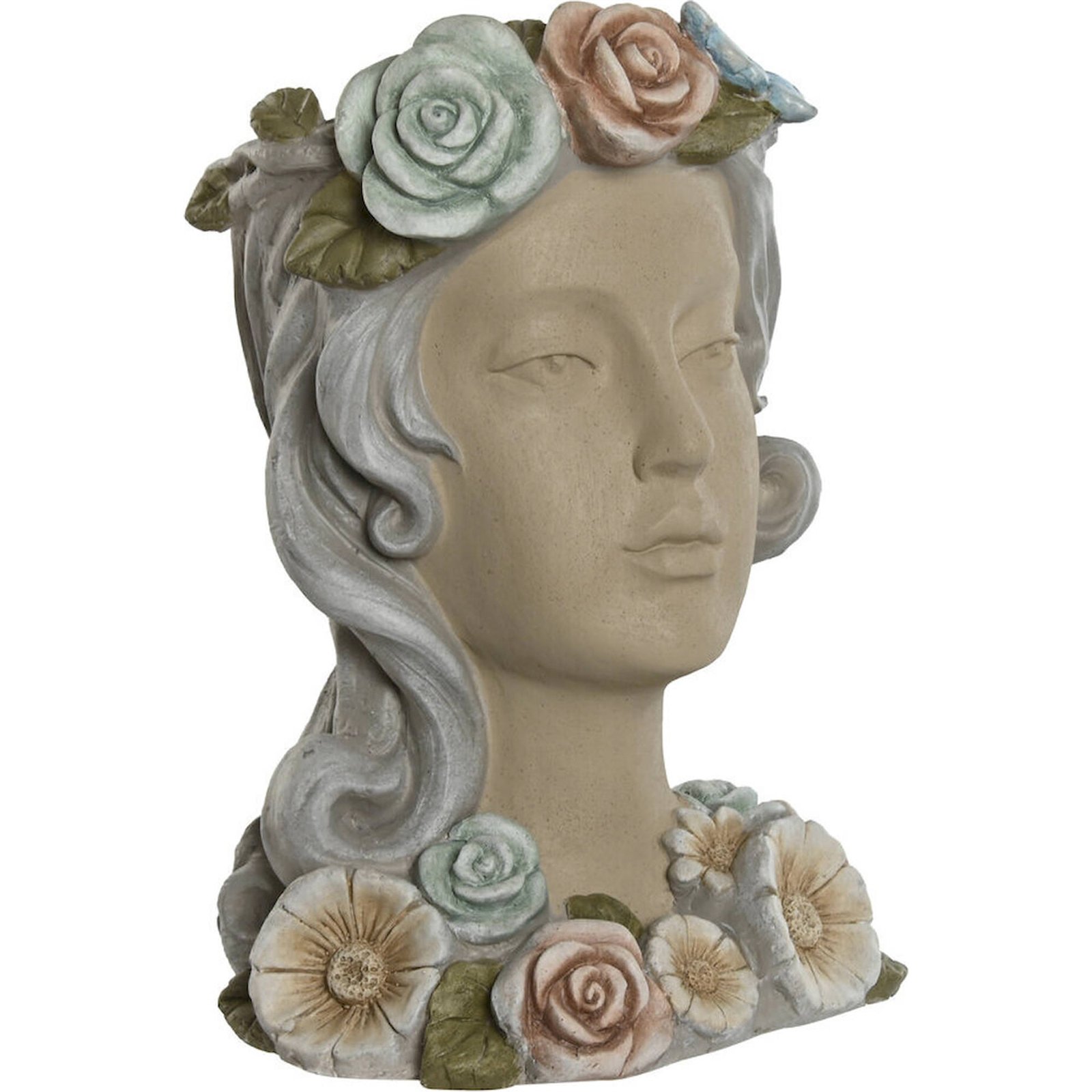 Support Planteur En Magnesia Style Shabby Chic - Crème Multicolore Pastel
