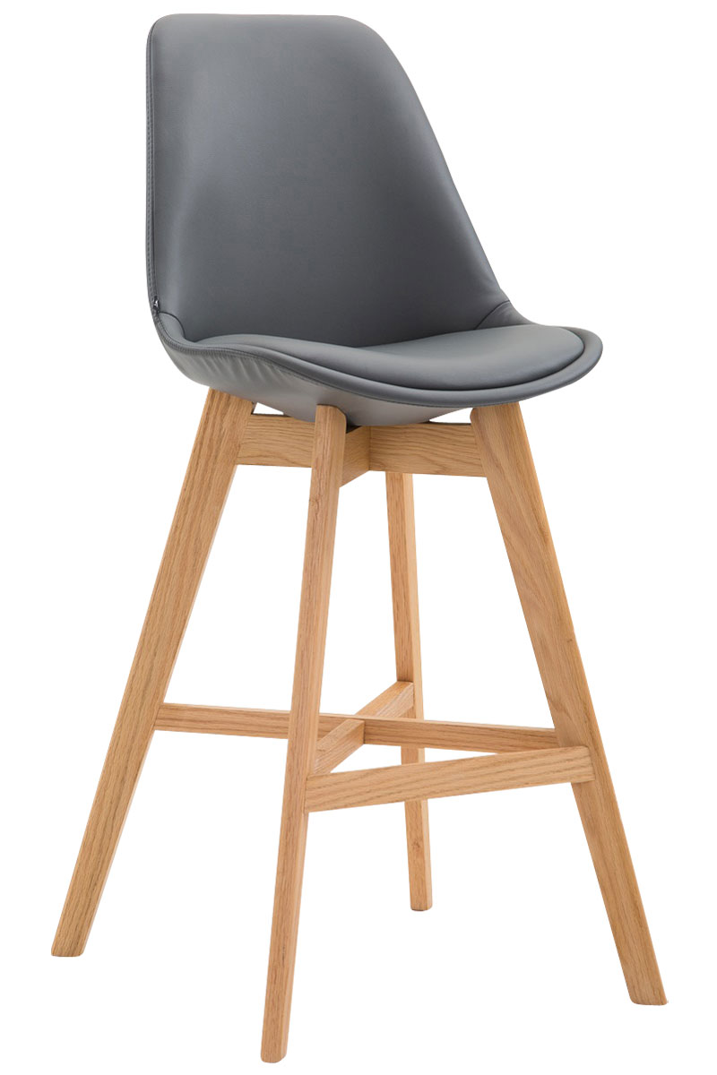 Tabouret De Bar Cannes Simili Cuir Natura Gris