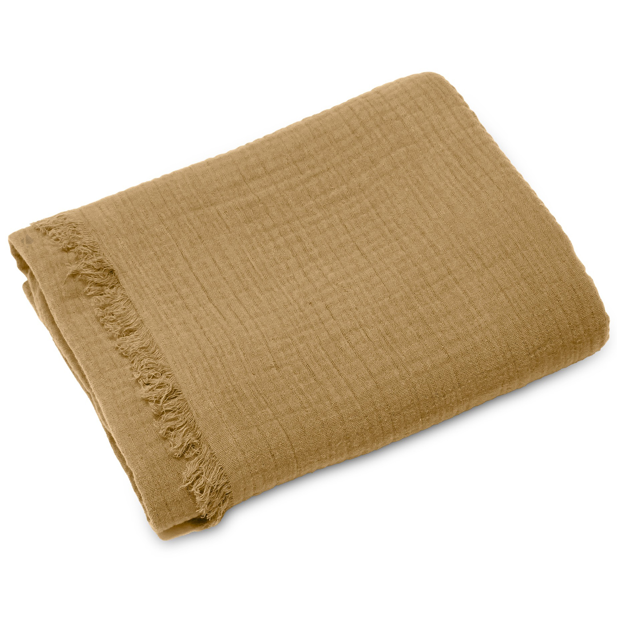 Drap De Plage 95x180 Mousseline De Coton Collection Kea Marron Houblon
