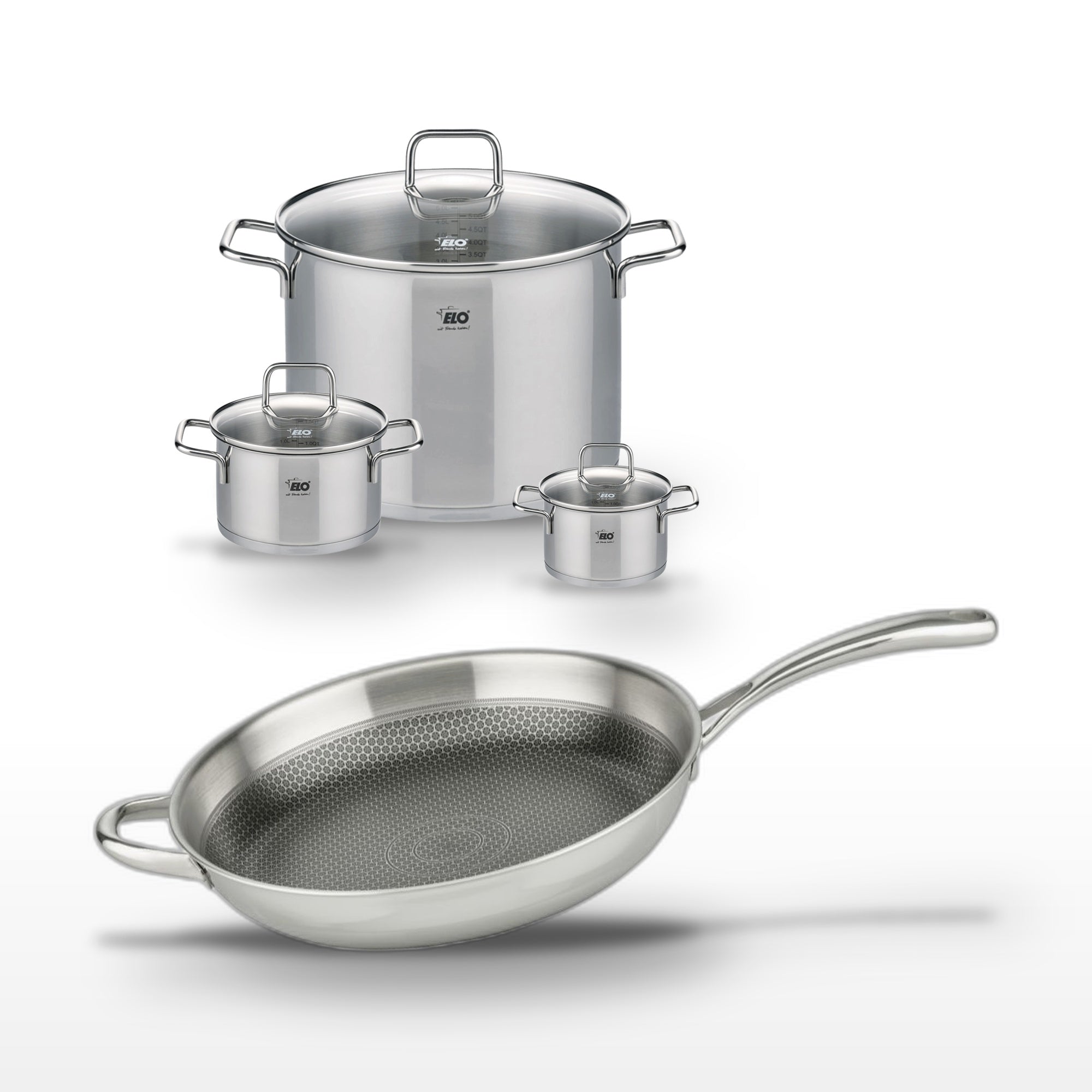 Batterie De Cuisine 1 Poêle 32cm + 3 Faitouts Relief Evolution