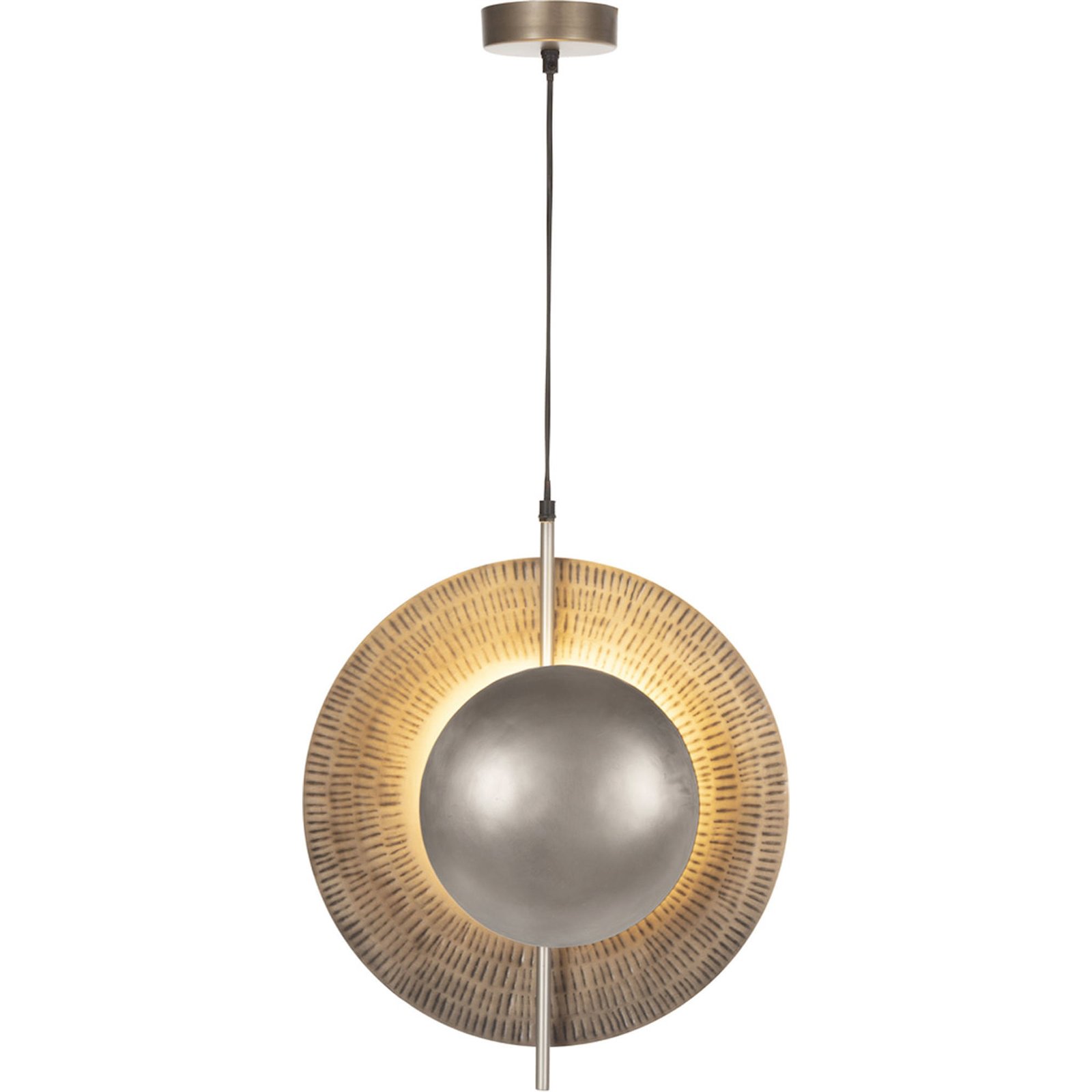 Suspension Architecte Métal Nickel Vieilli Doré Antique Design - Nickel Vieilli Doré Antique