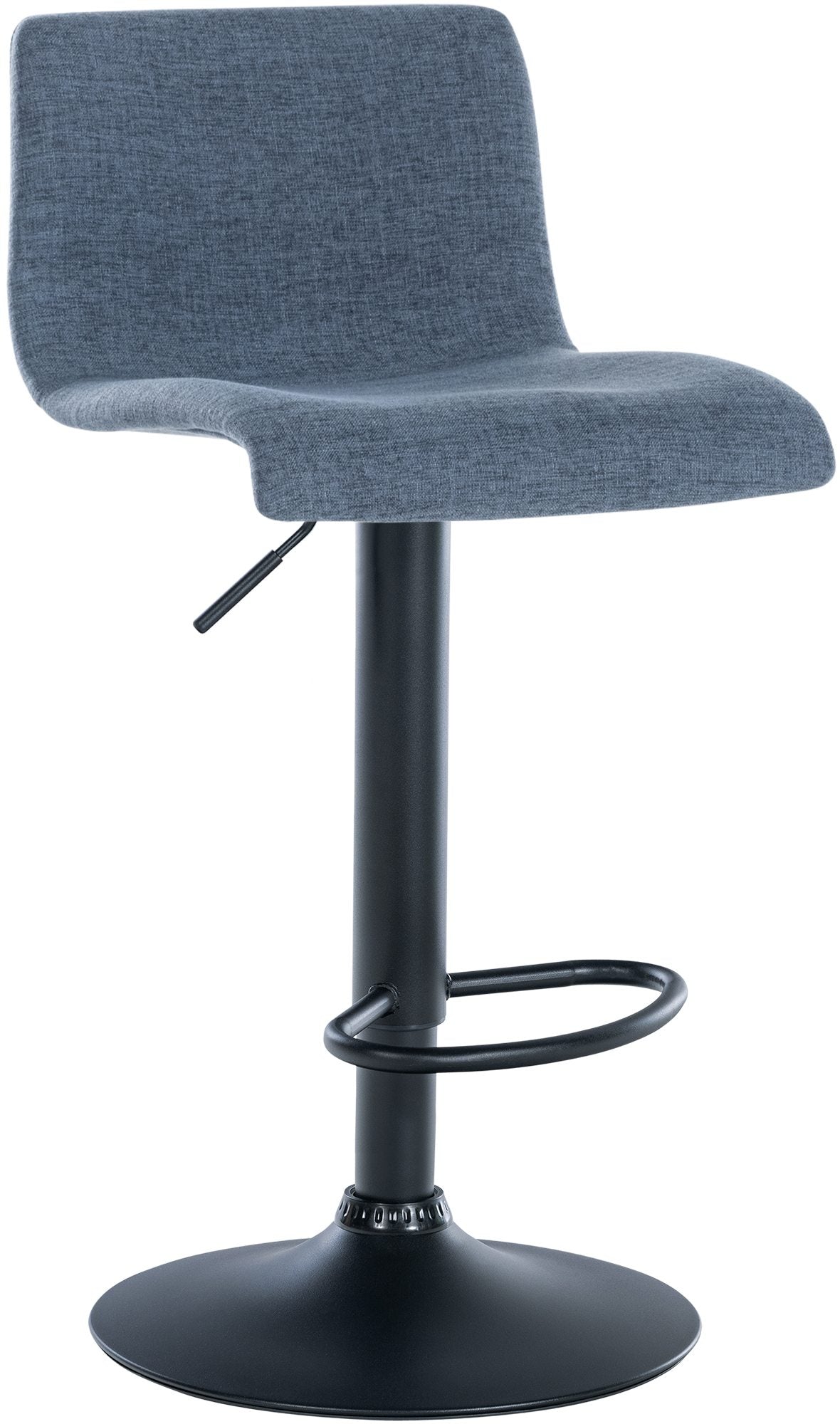 Tabouret De Bar X1 Design Simple Avec Repose-pieds En Tissu Bleu Pieds En Métal 10_0004555